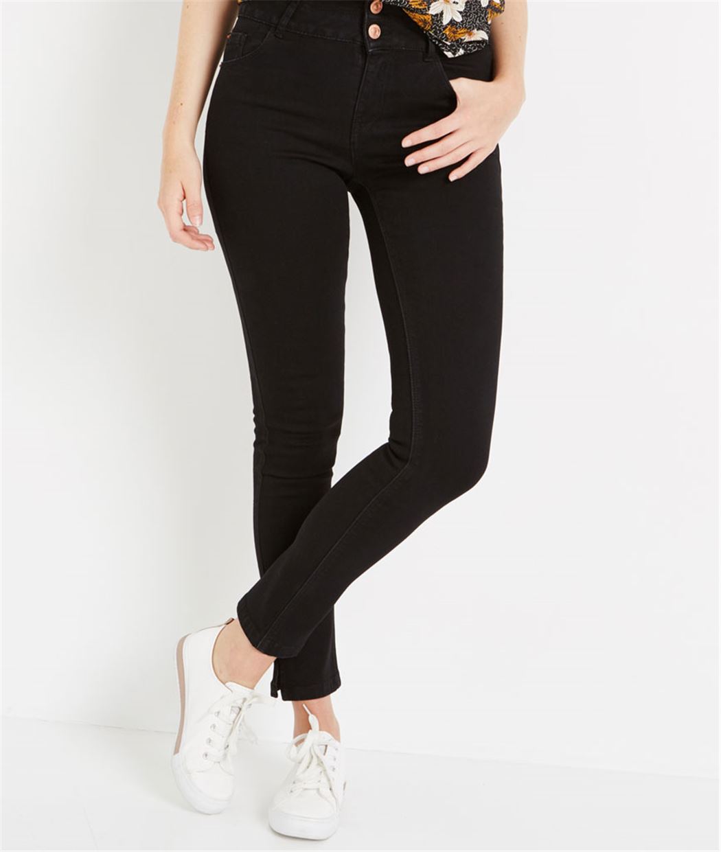 Jean 7/8ème taille haute BLACK