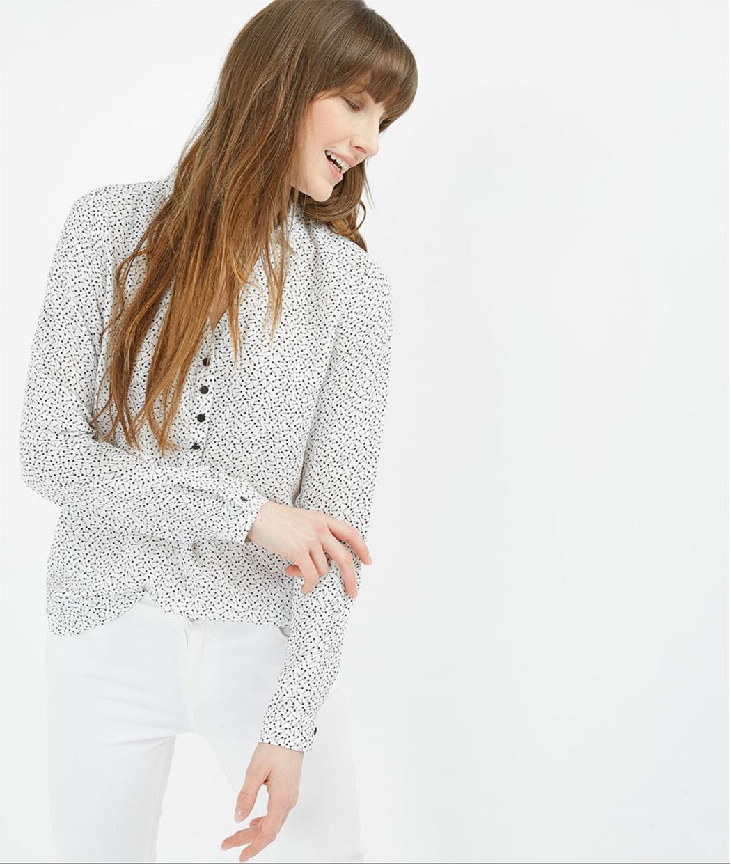 Blouse femme fluide imprimée IMP.NOIR