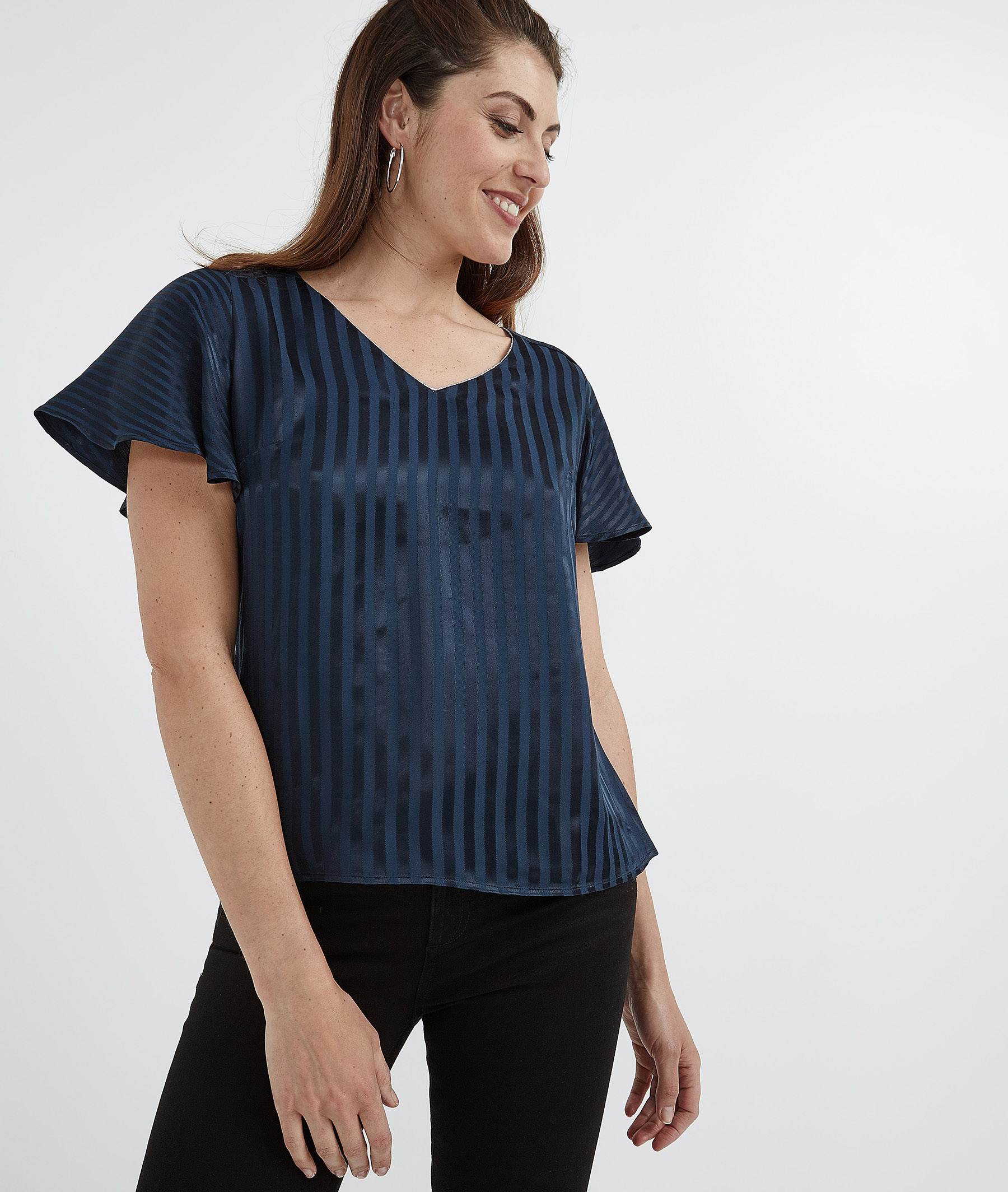 Blouse fluide effet soyeux MARINE