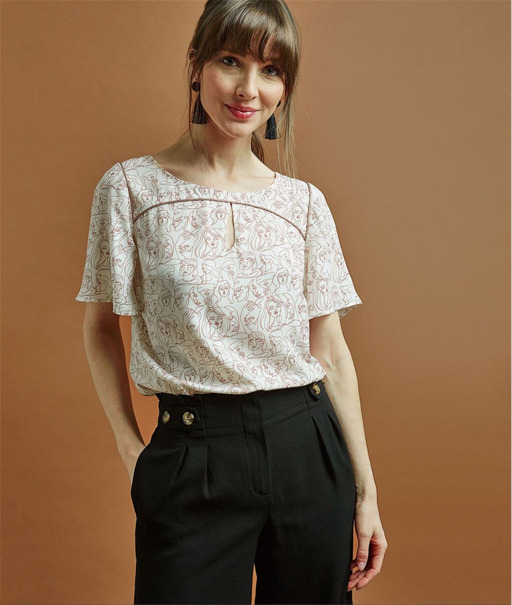 Blouse femme imprimé visages IMPRIME