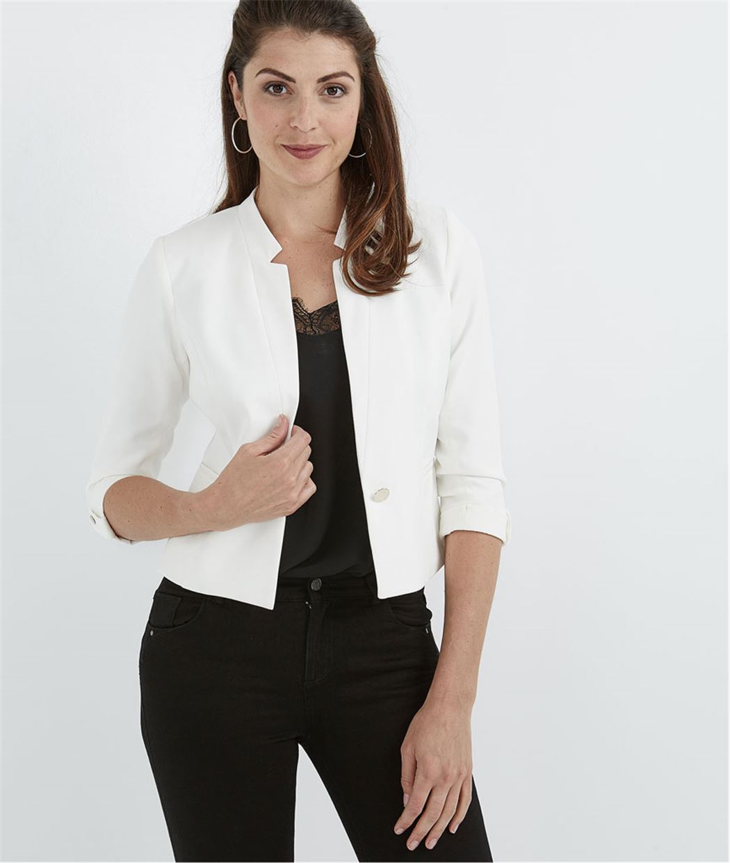 Veste bolero femme écru ECRU - Grain de Malice