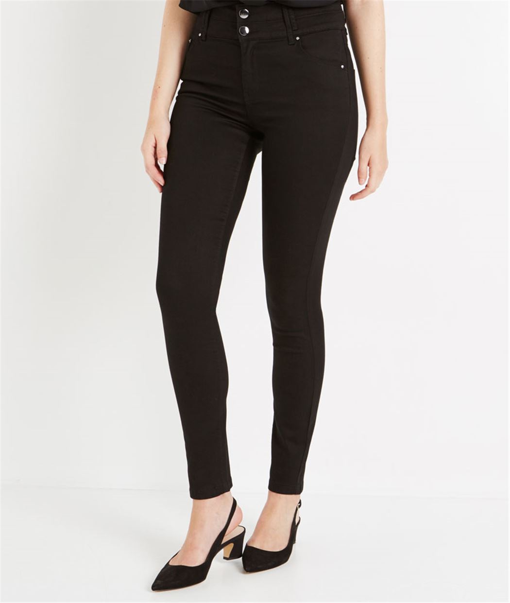 Jean slim taille haute BLACK