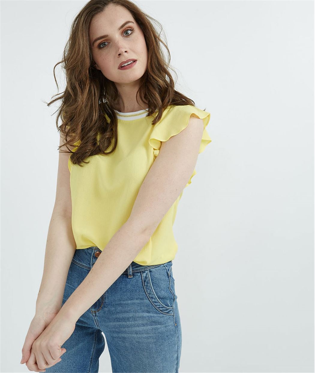Blouse fluide épaules dénudées JAUNE
