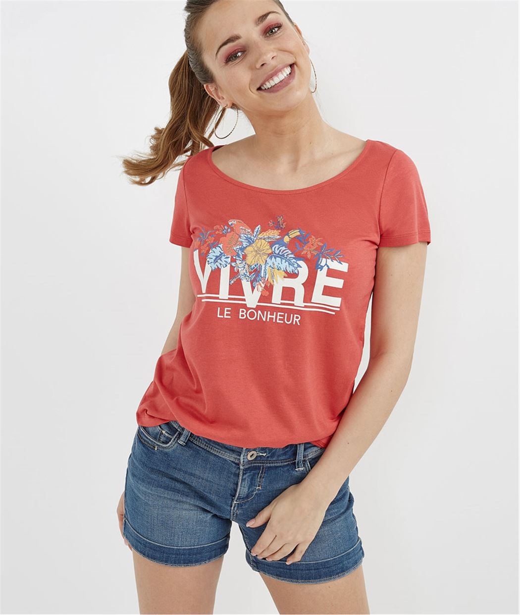 T-shirt manches courtes avec message ORANGE