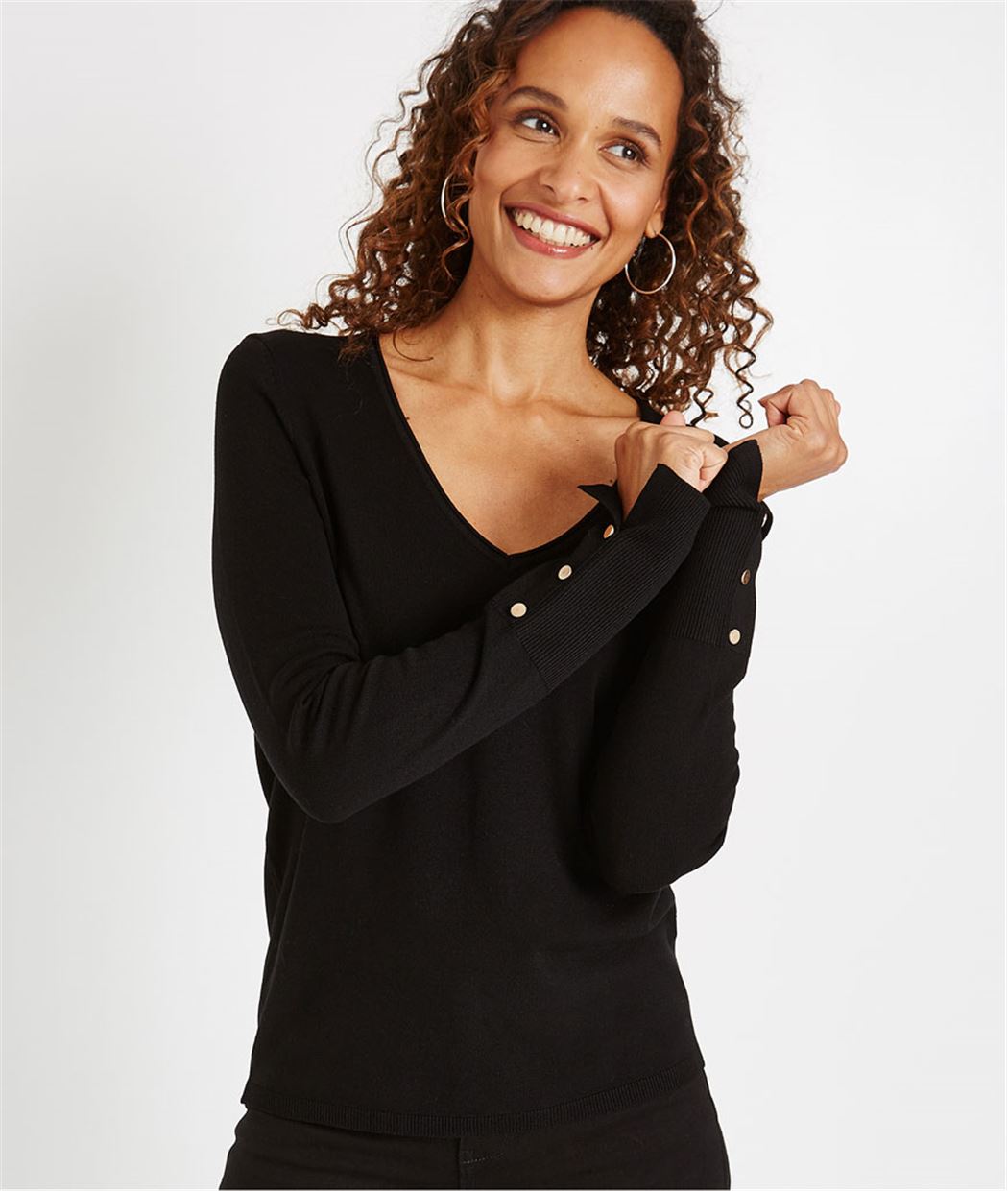 Pull basique uni NOIR