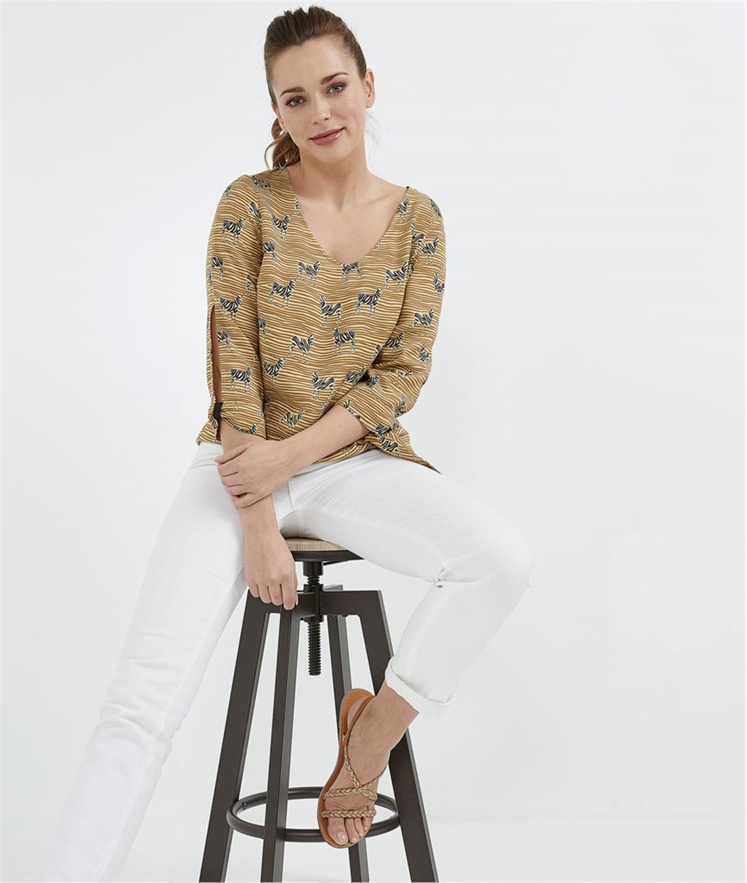 Blouse femme imprimé zèbre manches 3/4 IMPRIME