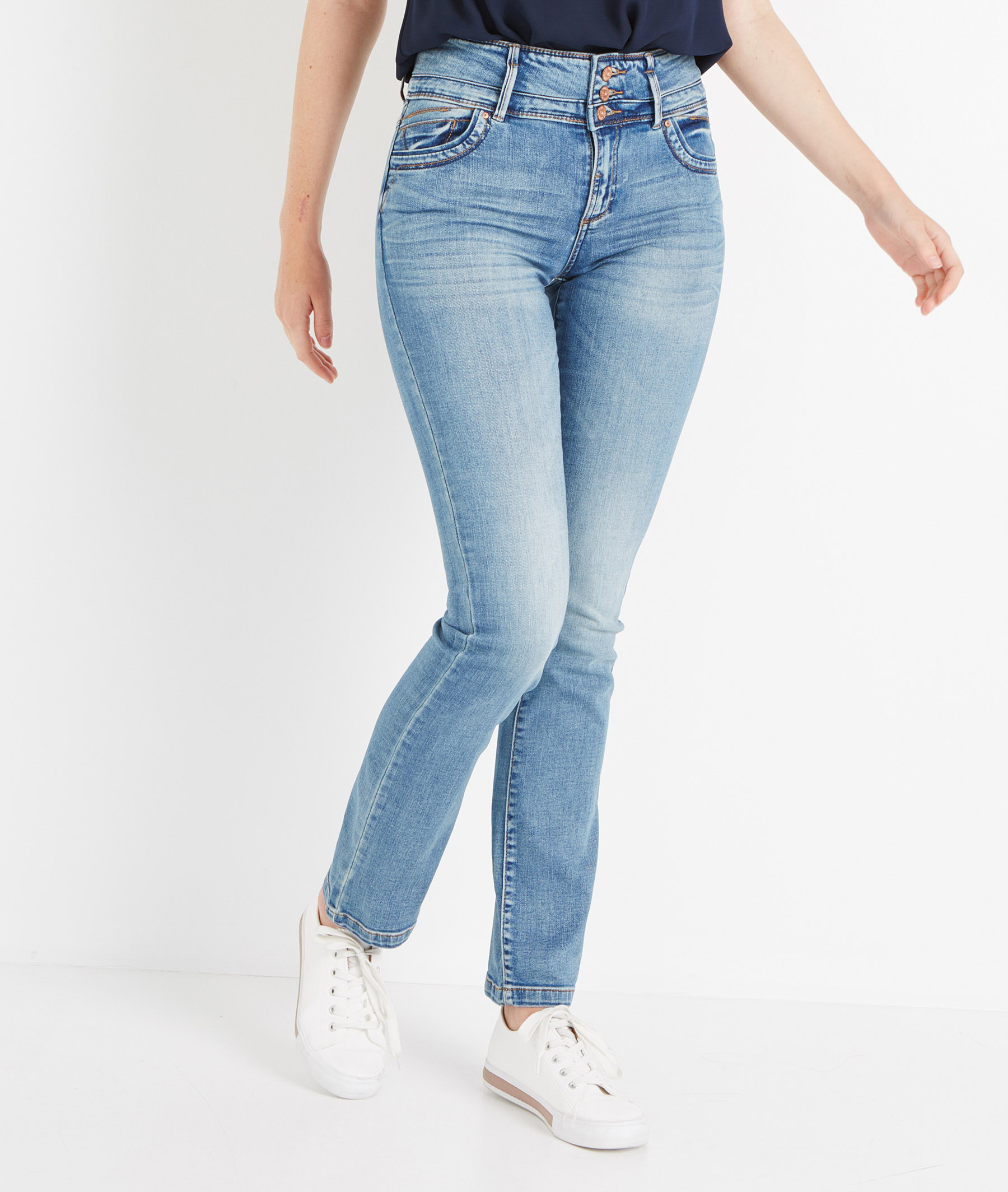 Jean droit taille haute STONE