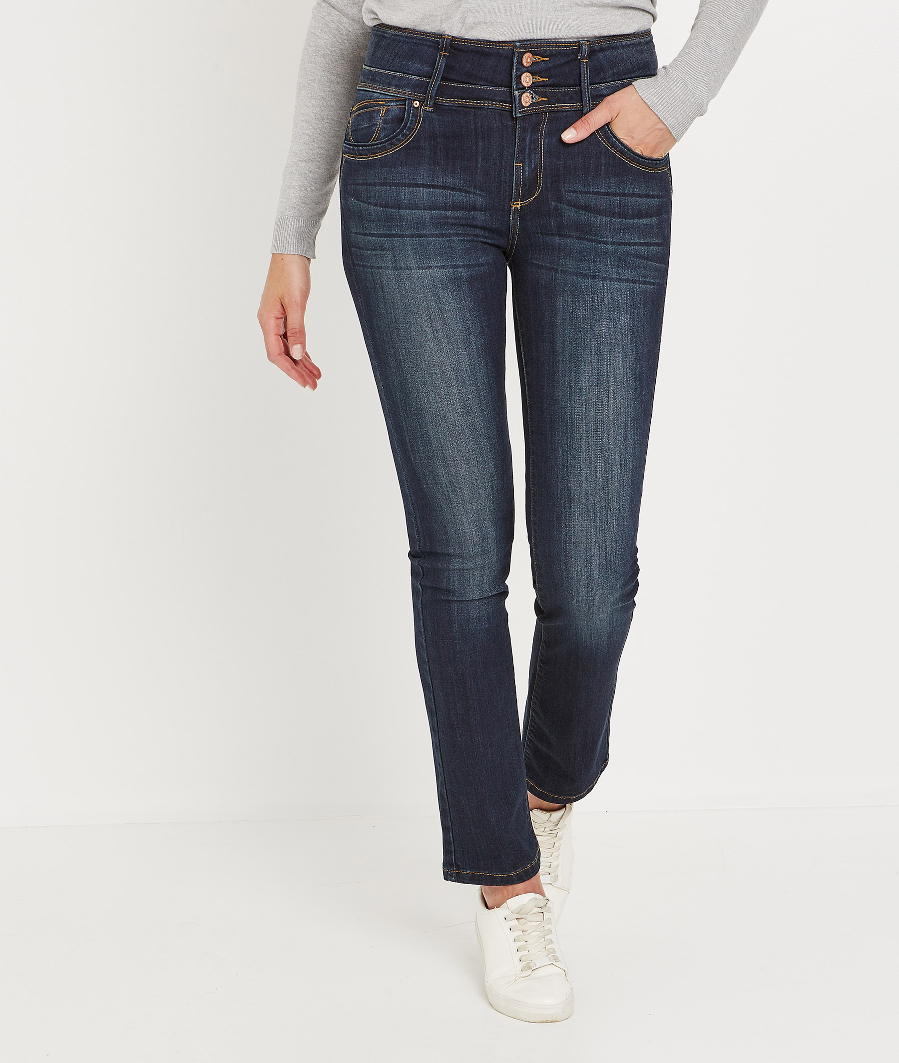 Jean droit taille haute DARK RINSE