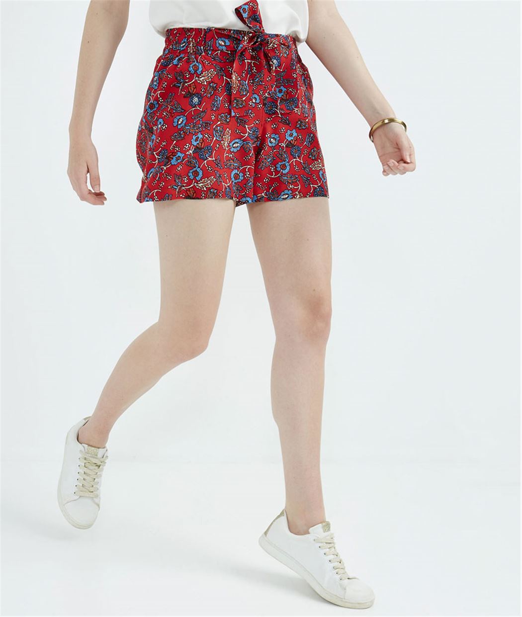Short fluide imprimé rouge ROUGE