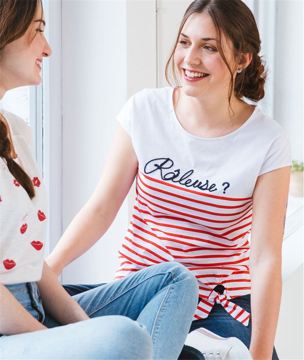 T-shirt 100% coton message râleuse BLANC