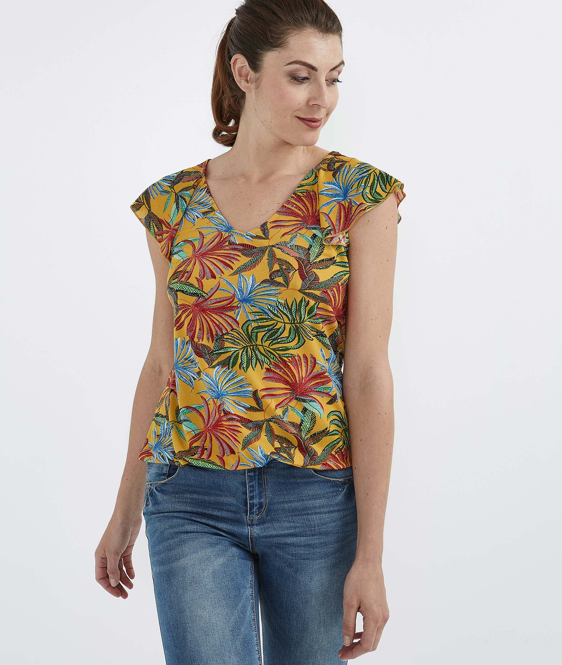 T-shirt feuillages colorés SAFRAN