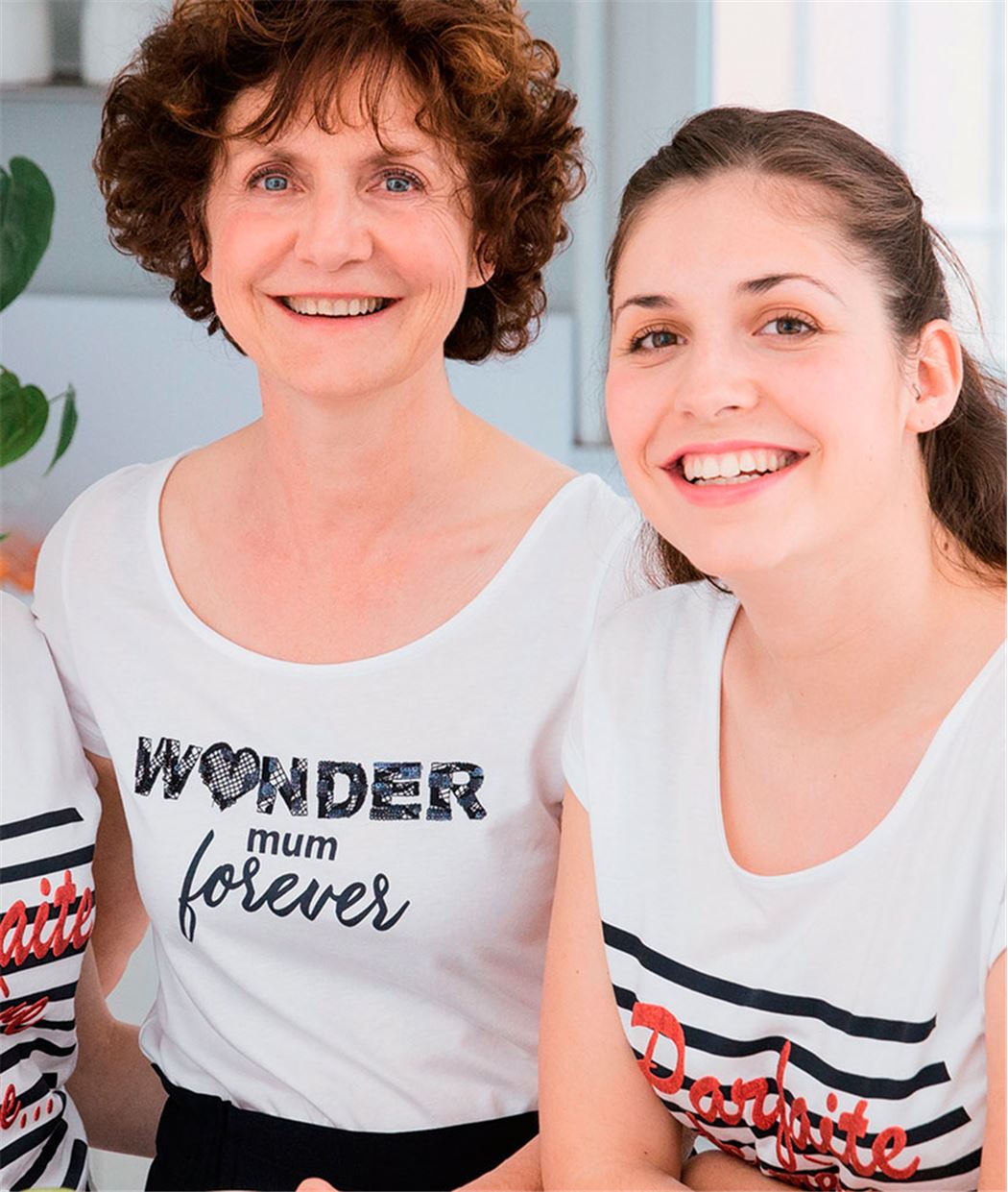 T-shirt blanc à message super maman BLANC