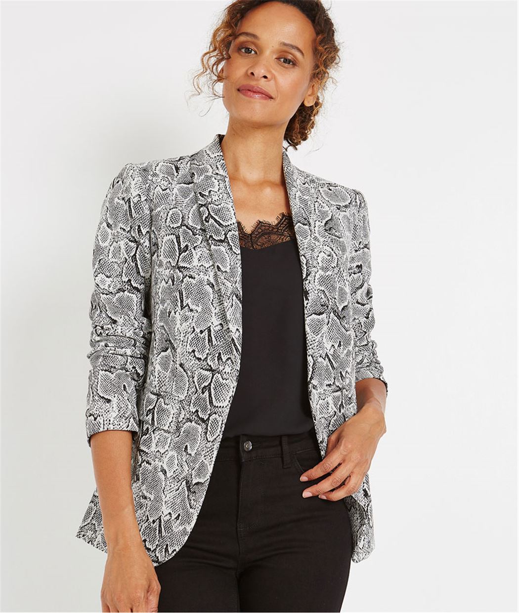 Veste de tailleur imprimé python GRIS