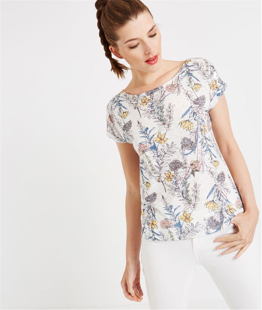 T-shirt imprimé floral BLANC