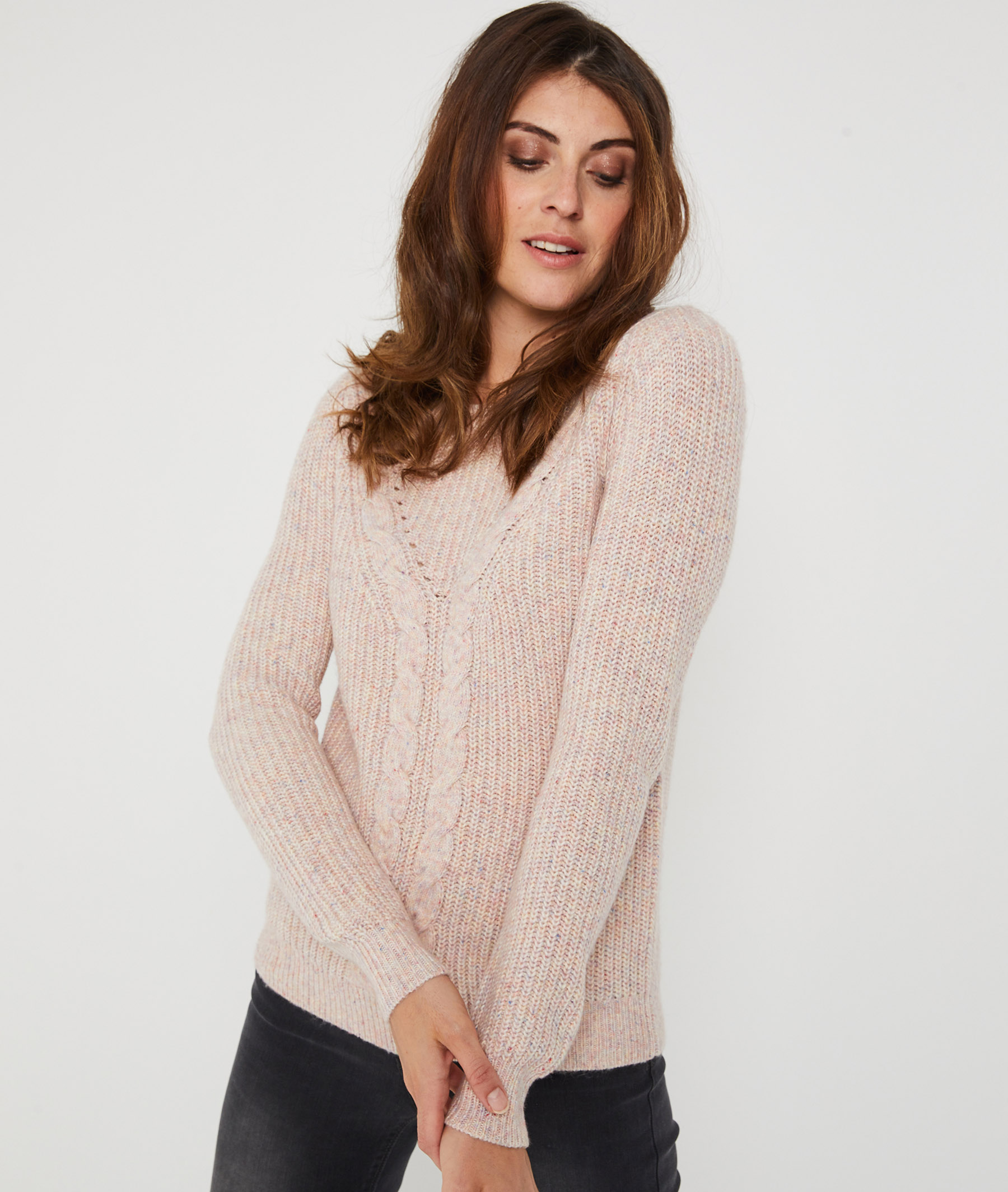 Pull rose fantaisie femme ROSE - Grain de Malice