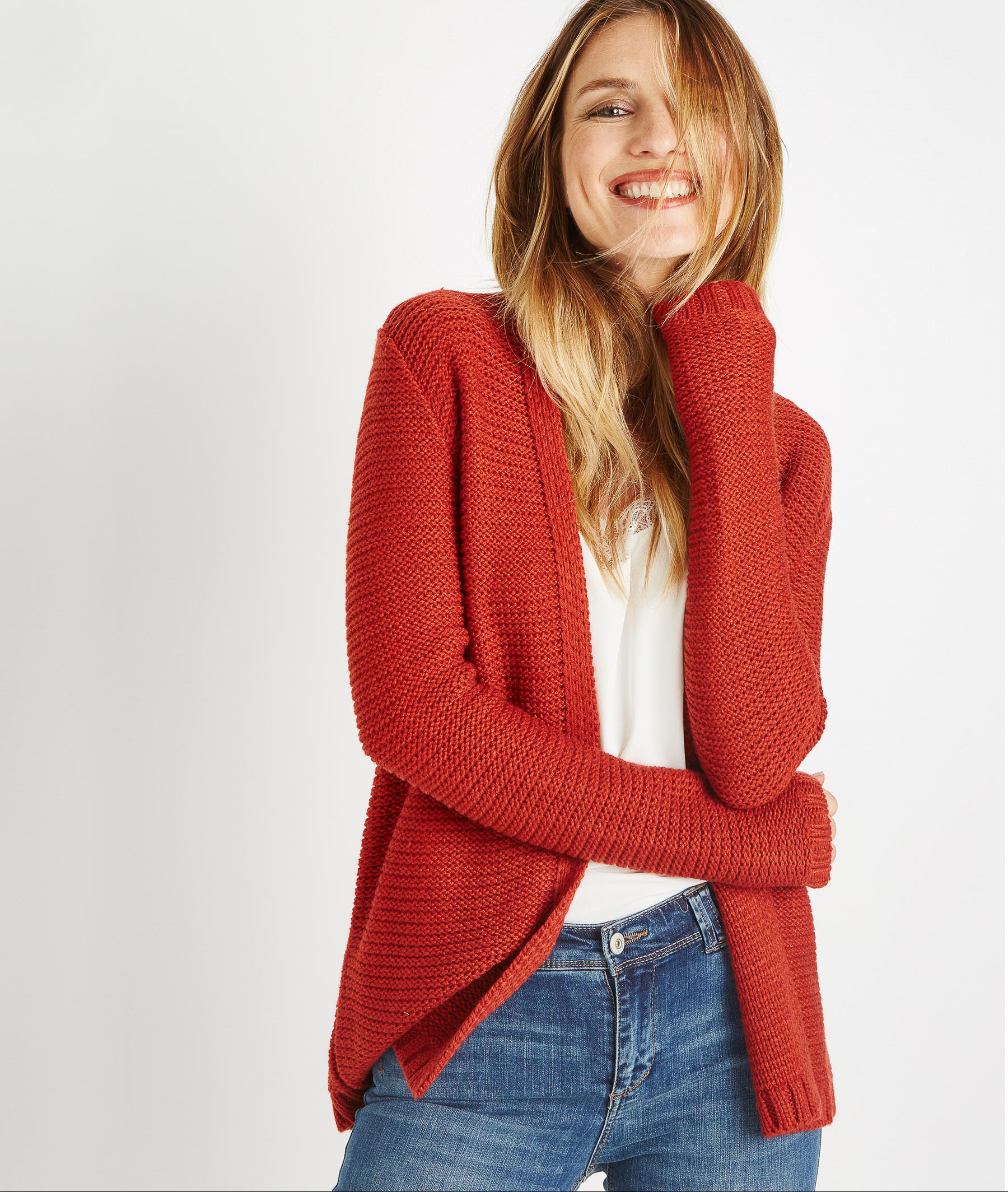 Gilet coloré uni ajouré SIENNE