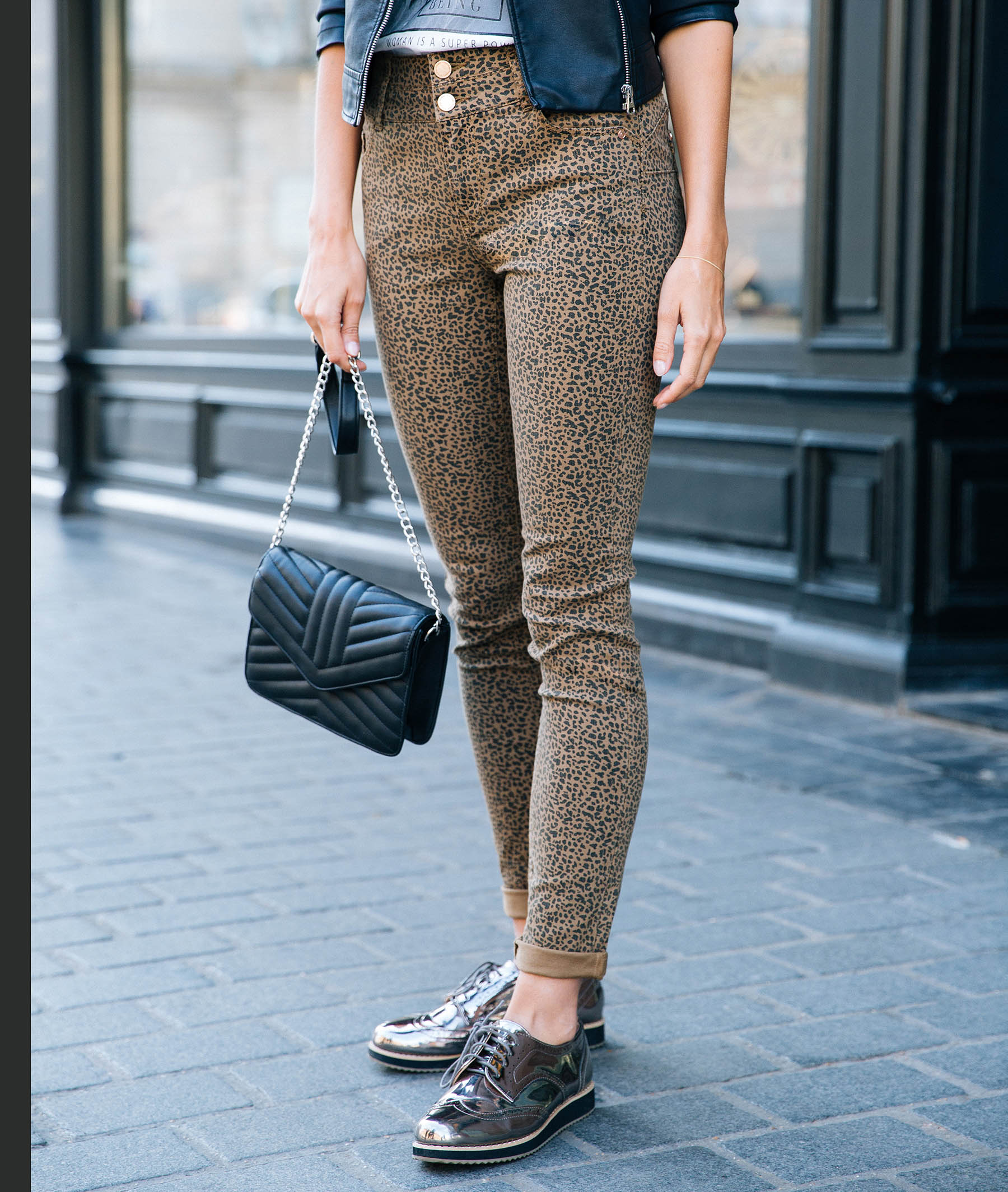Jean slim taille haute fantaisie CAMEL