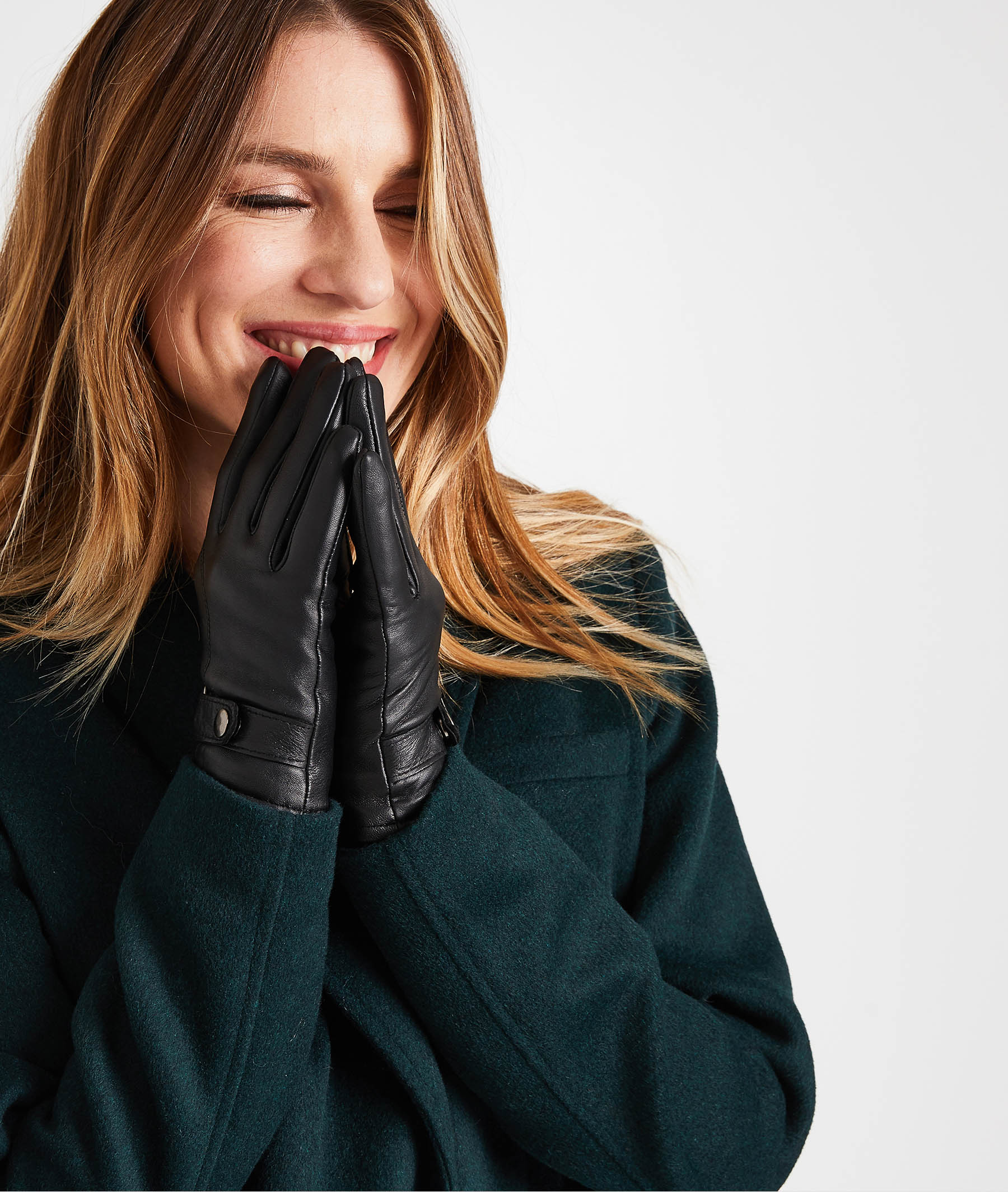 Gants cuir noir femme NOIR