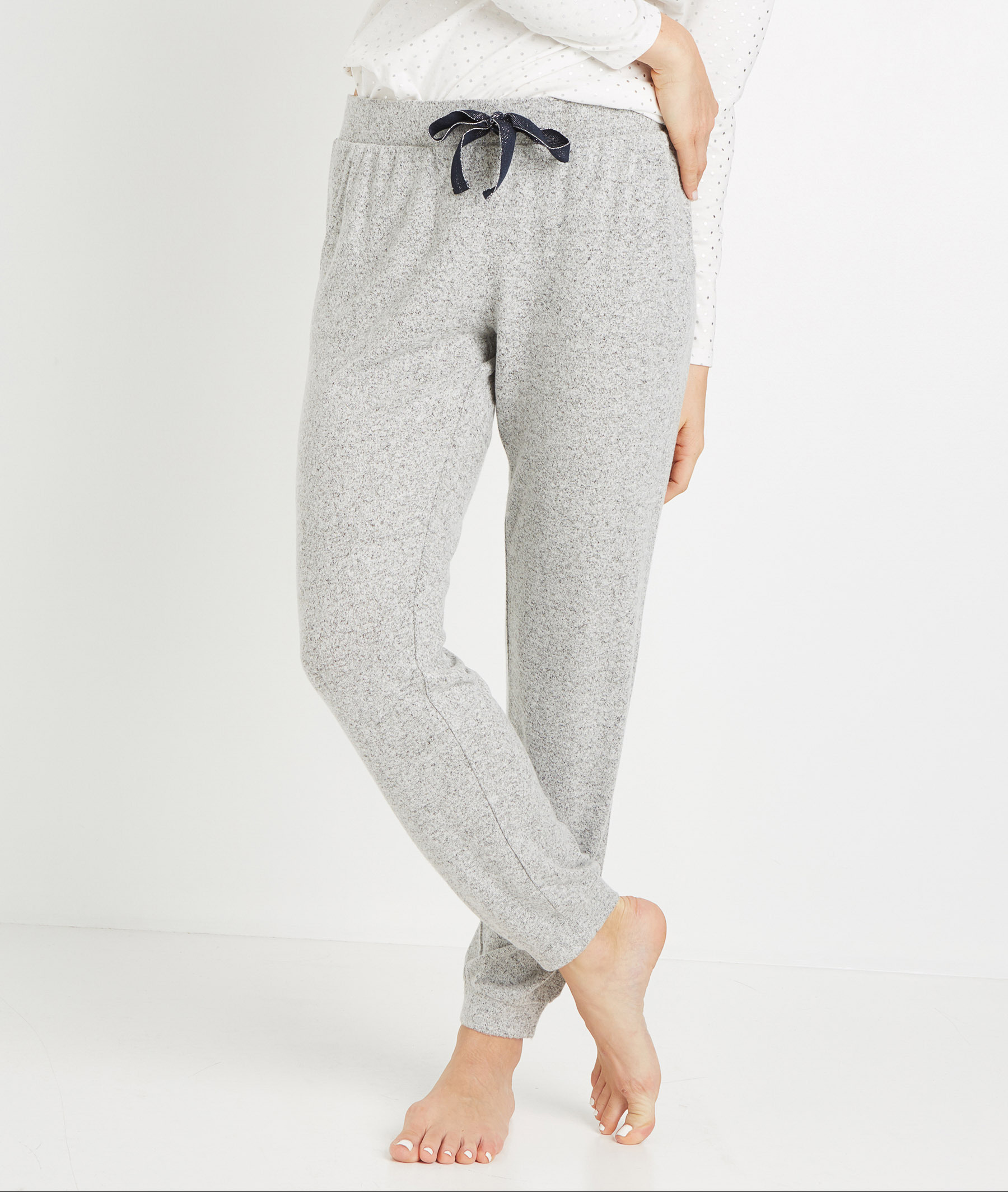 Pantalon homewear maille doudou GRIS