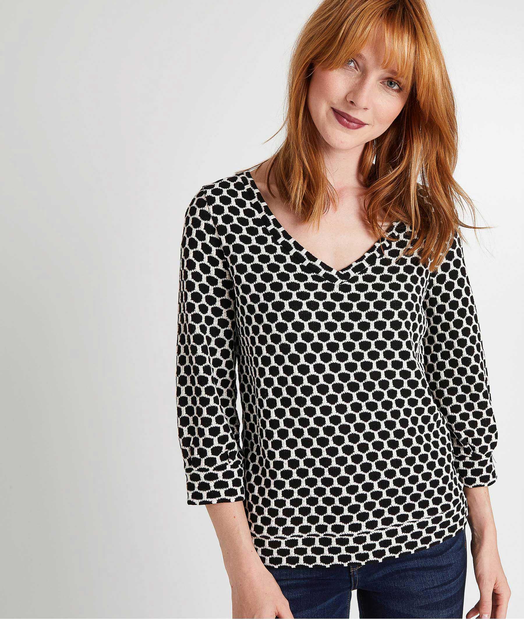 Pull tricot fantaisie NOIR
