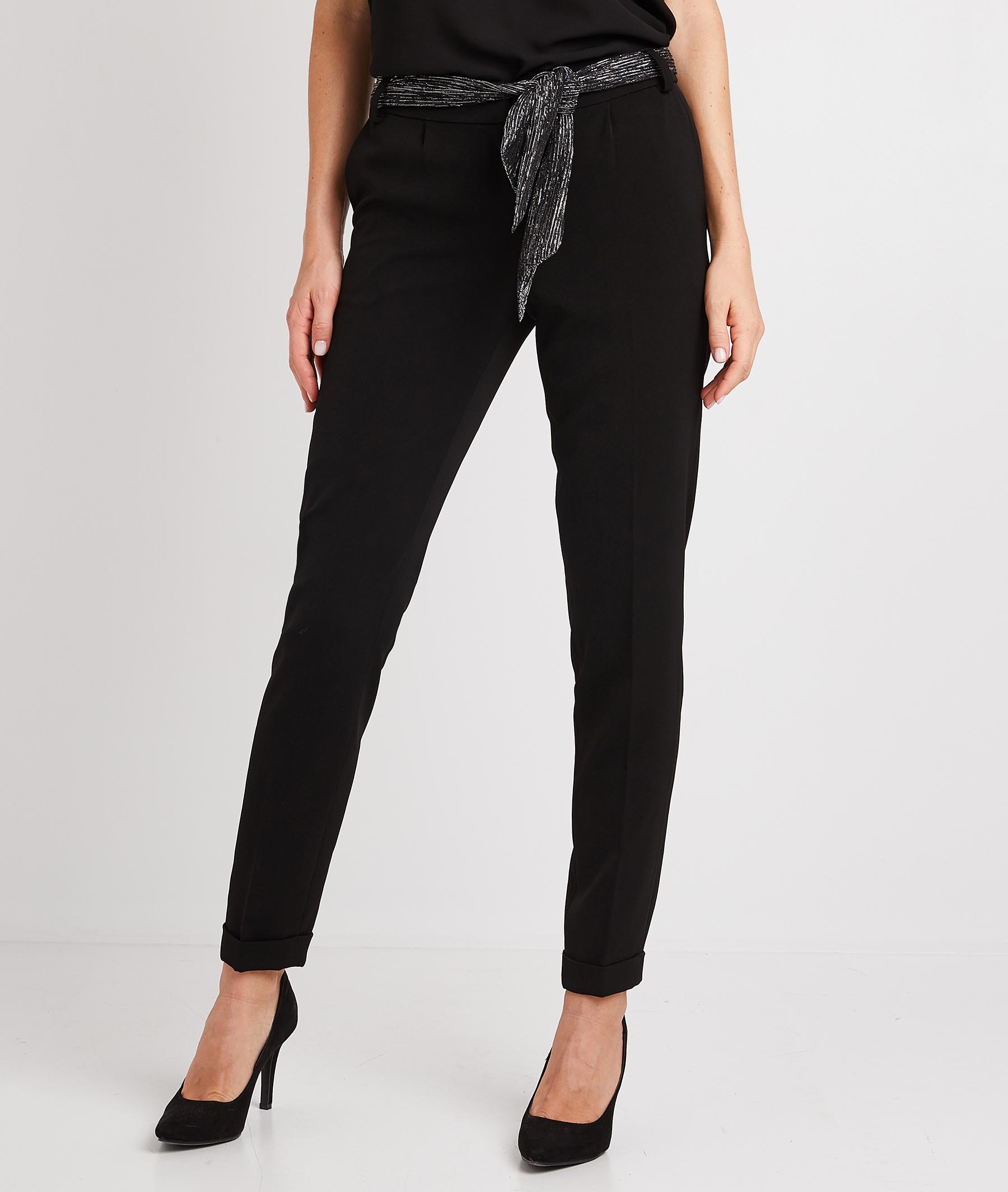 Pantalon fluide noir femme NOIR