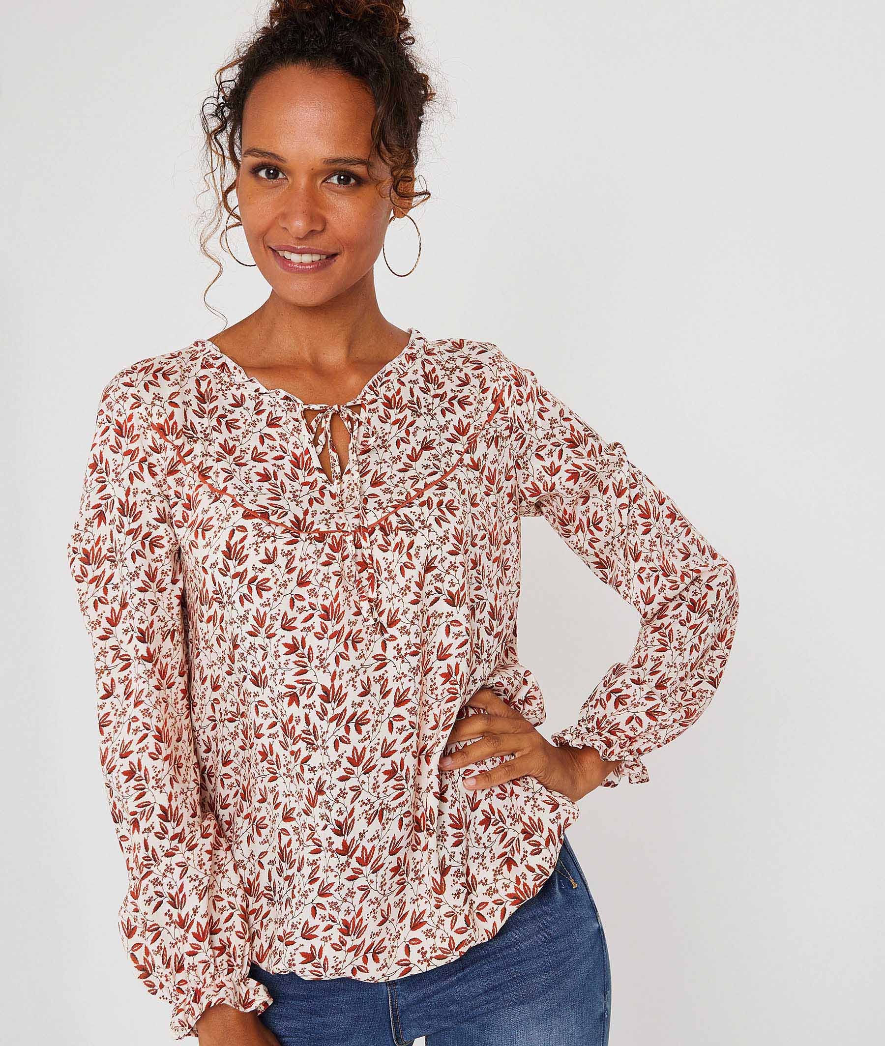 Blouse imprimée élastiquée IMPRIME