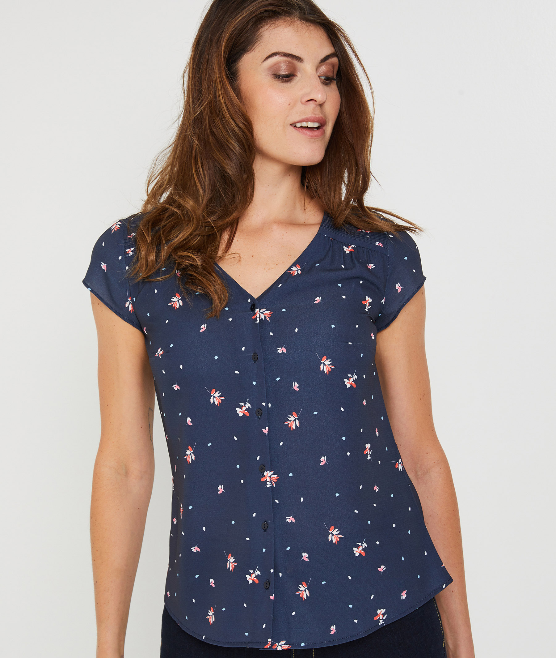 Blouse imprimée à manches courtes IMPRIME