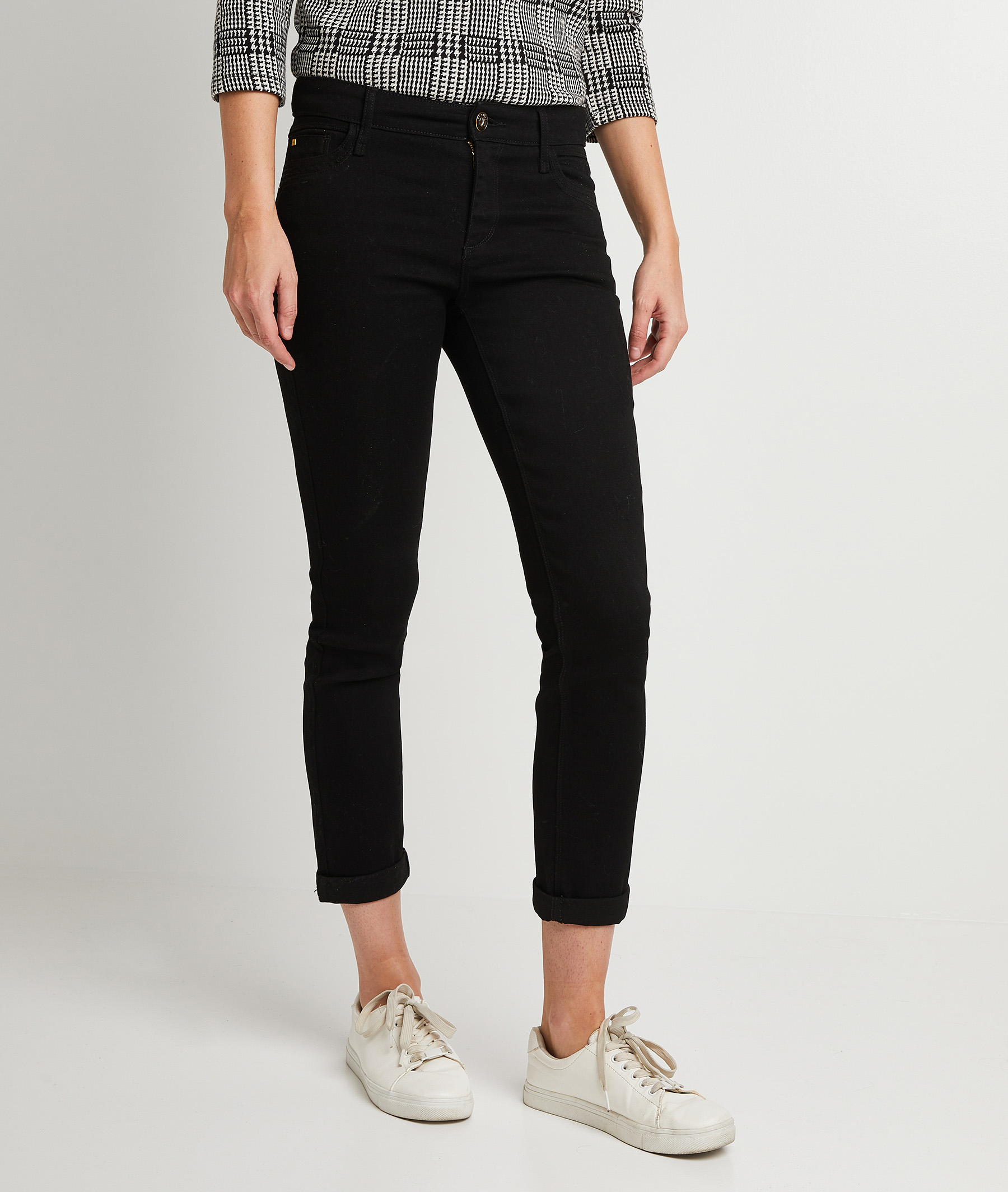 Jean raccourci femme BLACK