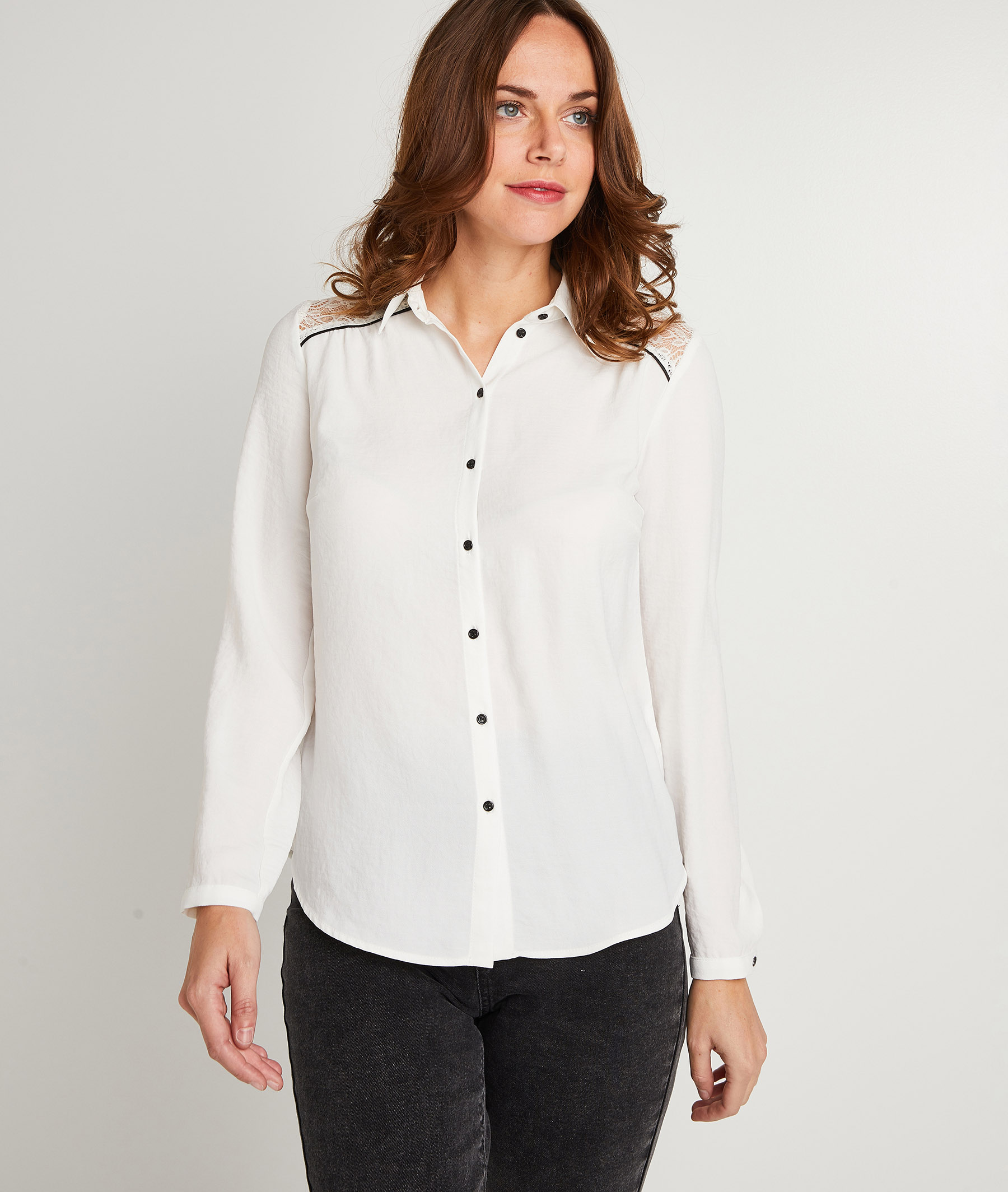  Chemise  blanche femme  ECRU Grain de Malice