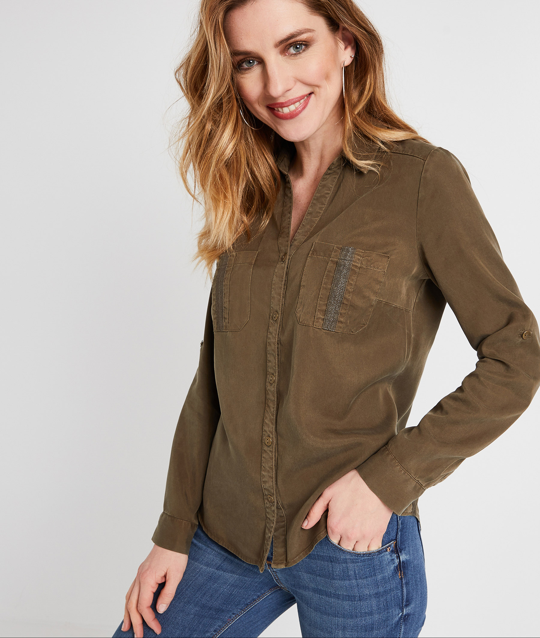 Chemise en lyocell femme KAKI