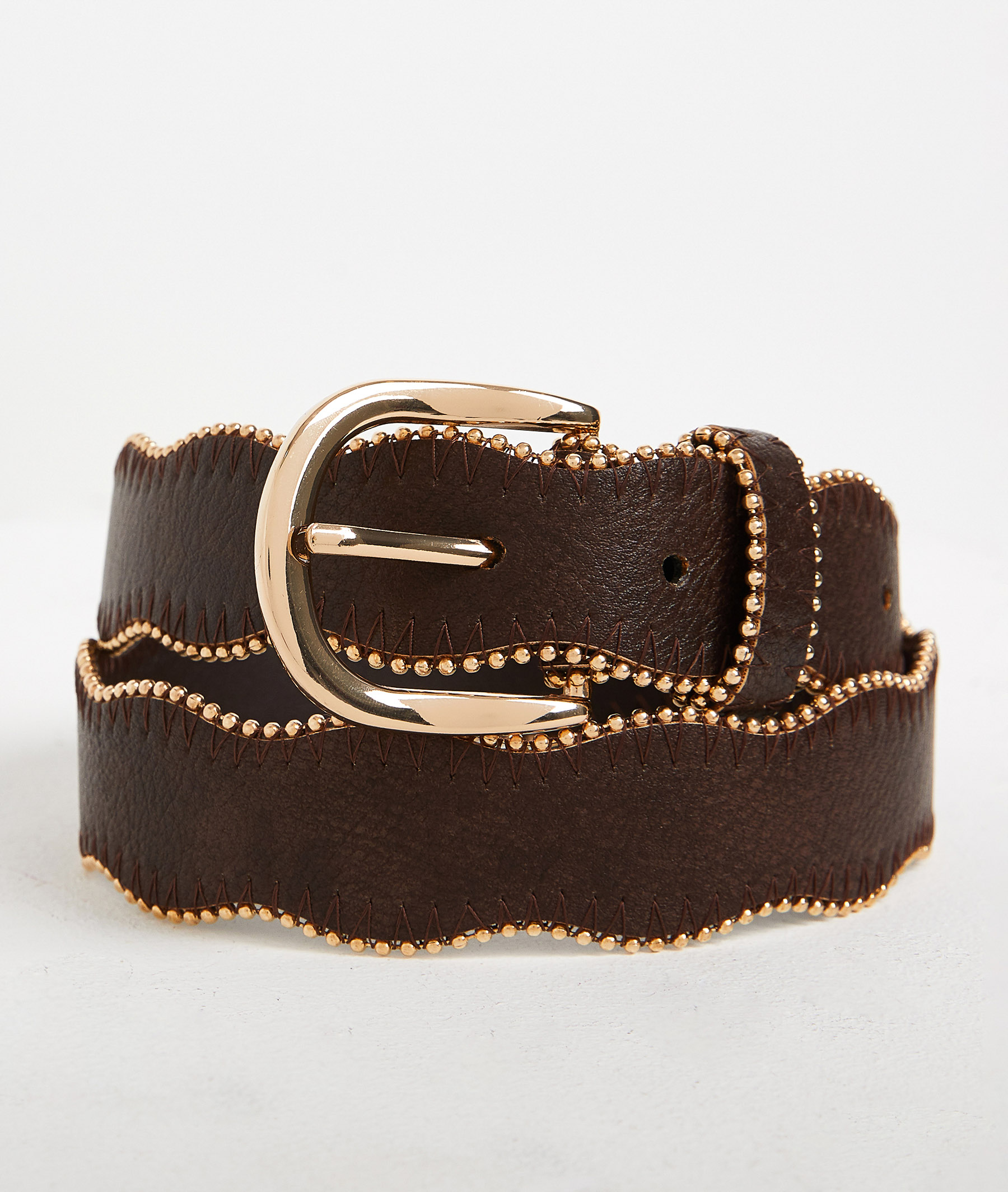 Ceinture bord perles femme CHOCOLAT