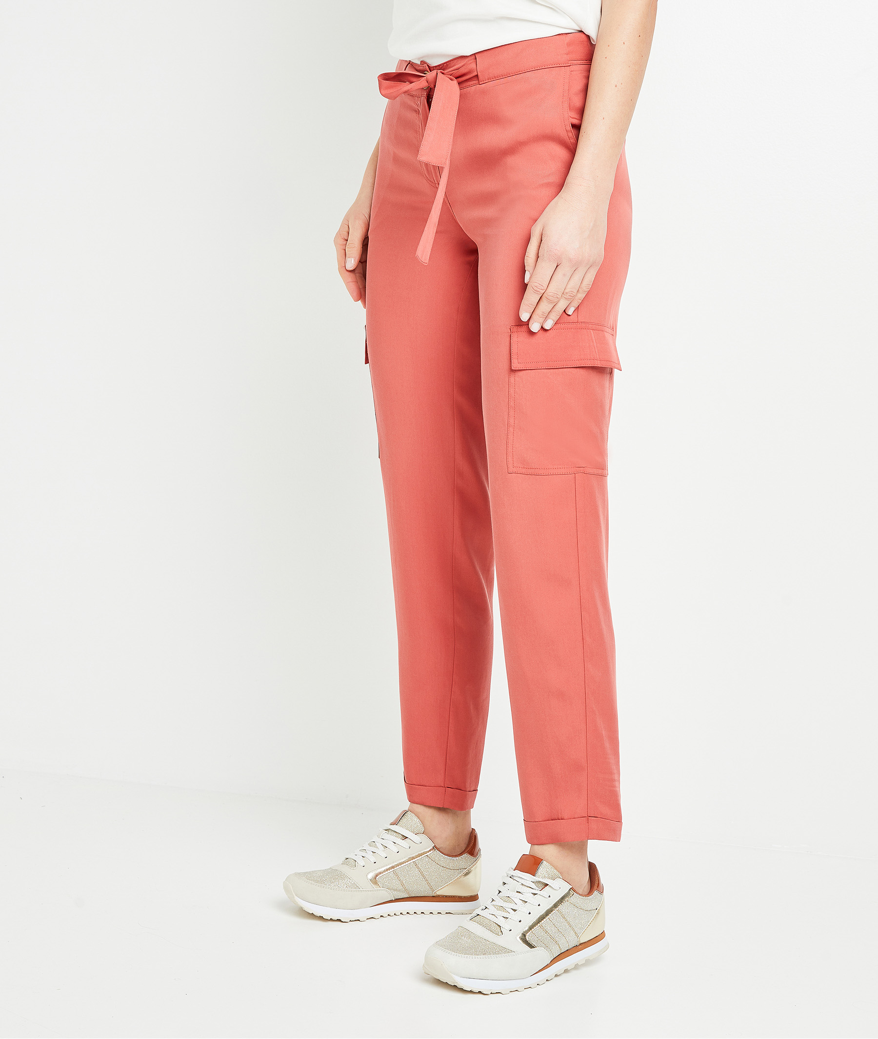 Pantalon chino en lyocell femme TERRACOTTA