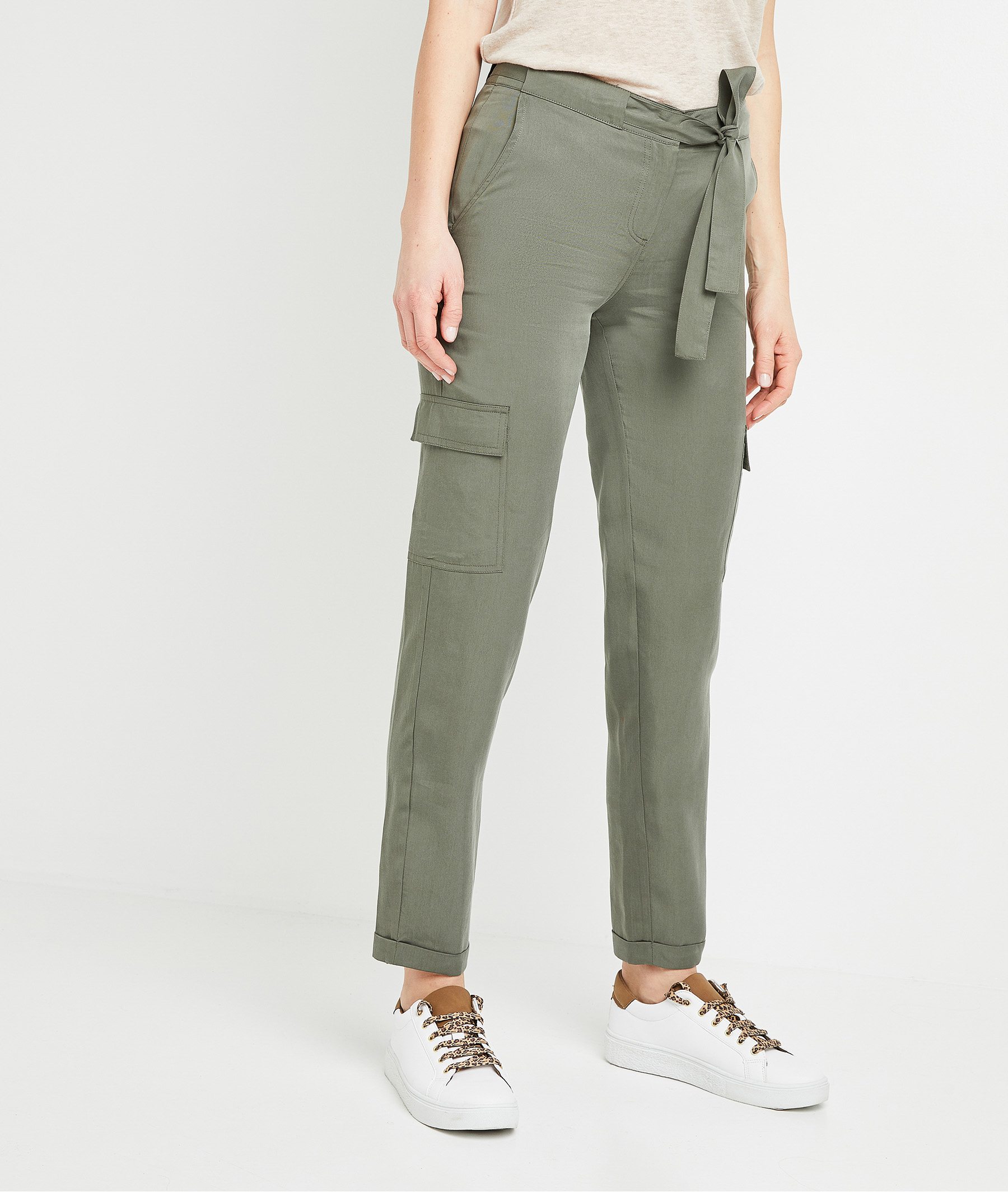 Pantalon chino en lyocell femme KAKI - Grain de Malice