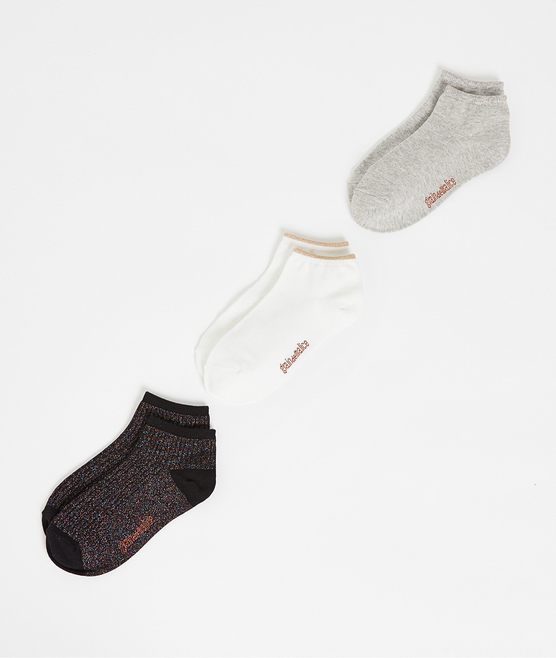 Lot de 3 paires de socquettes femme NOIR