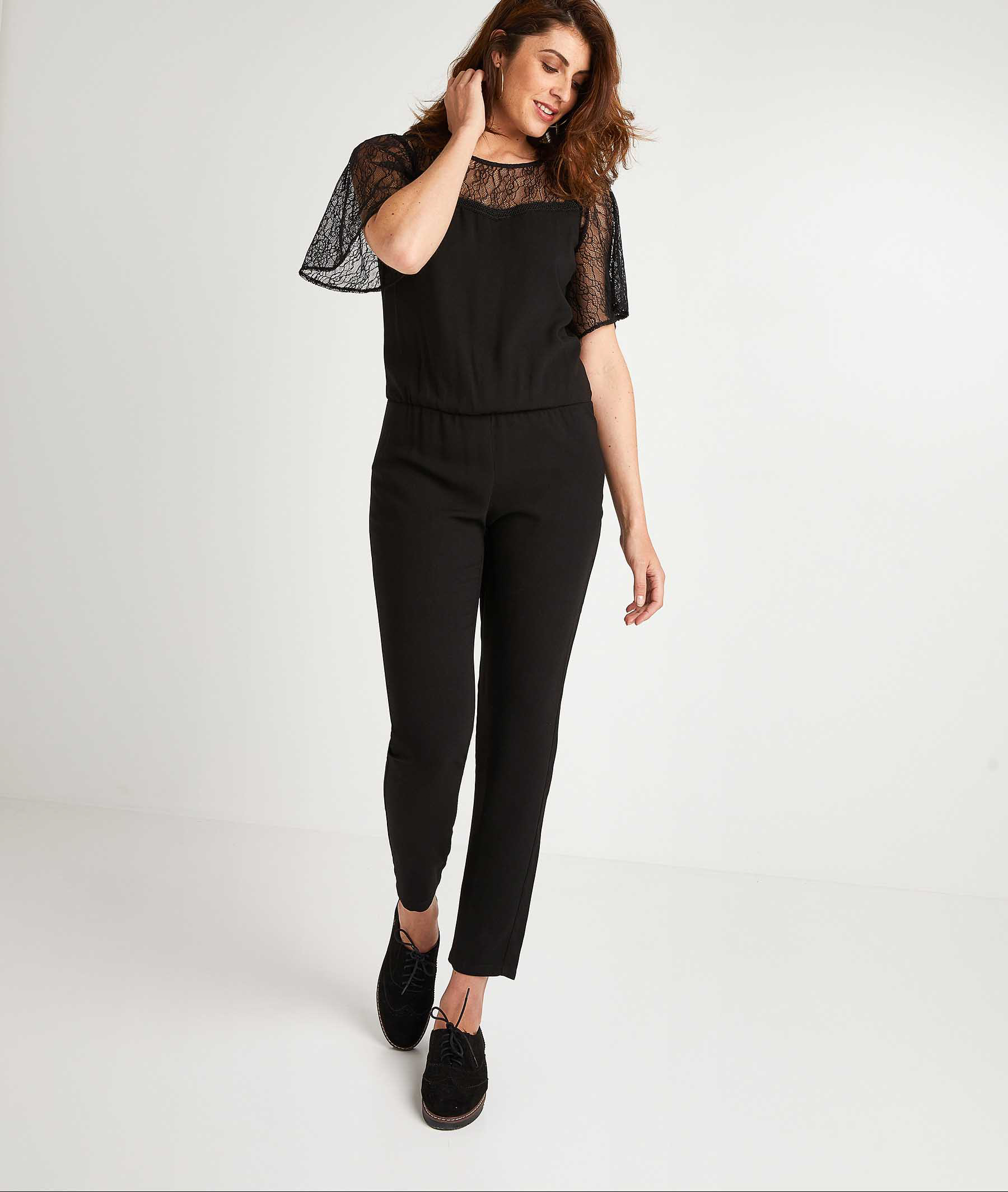 Combi-pantalon noire femme NOIR