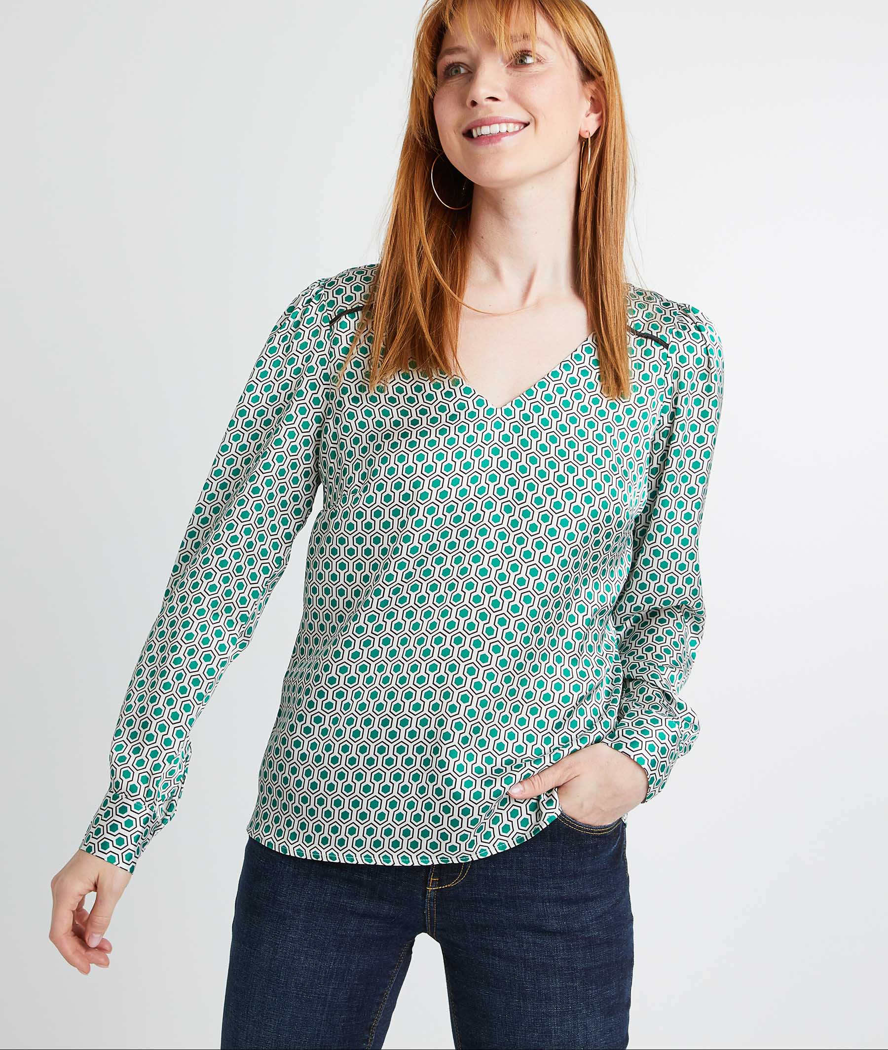 Blouse imprimé graphique femme IMPRIME