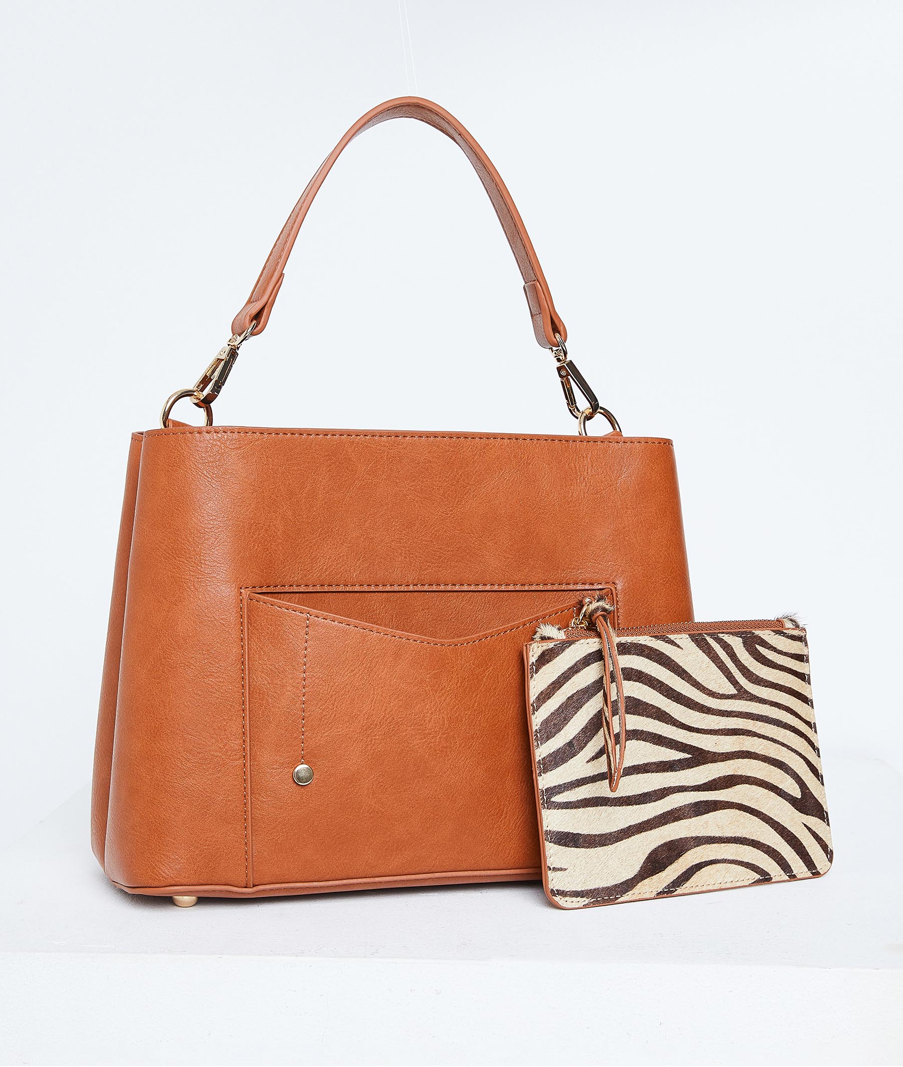 Sac et pochette zèbre femme CAMEL