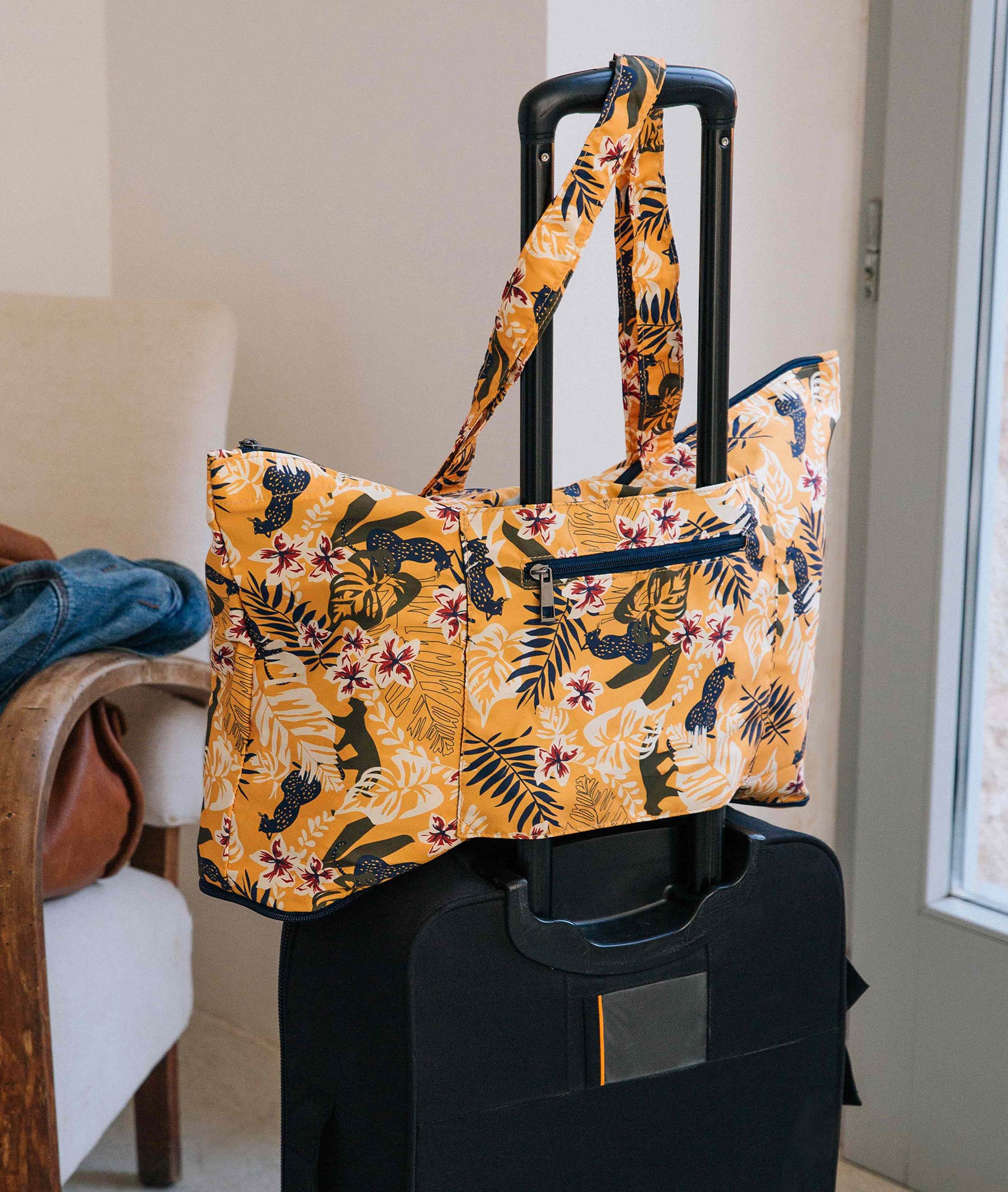 Sac de voyage imprimé femme JAUNE