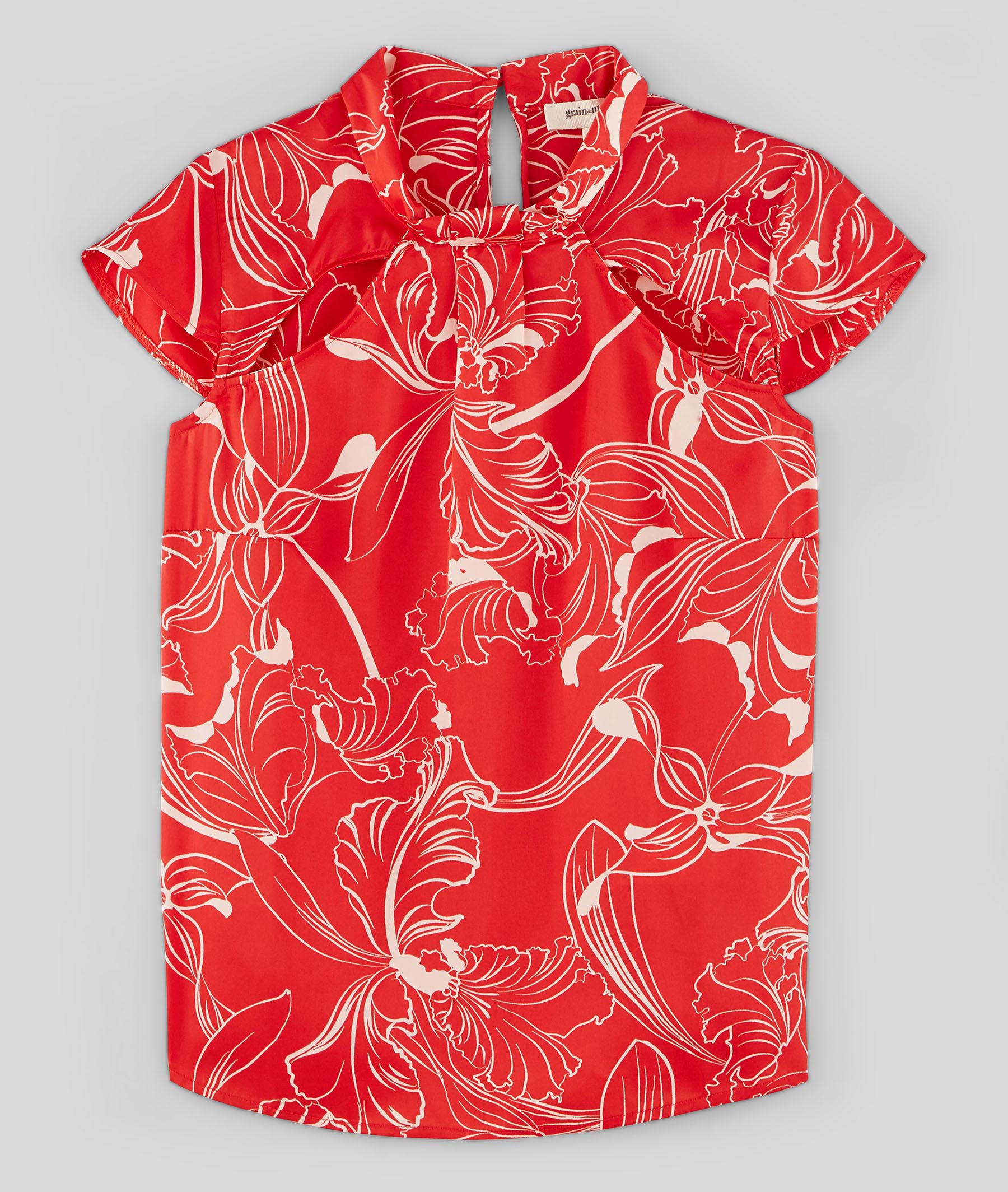 Blouse rouge imprimée femme ROUGE