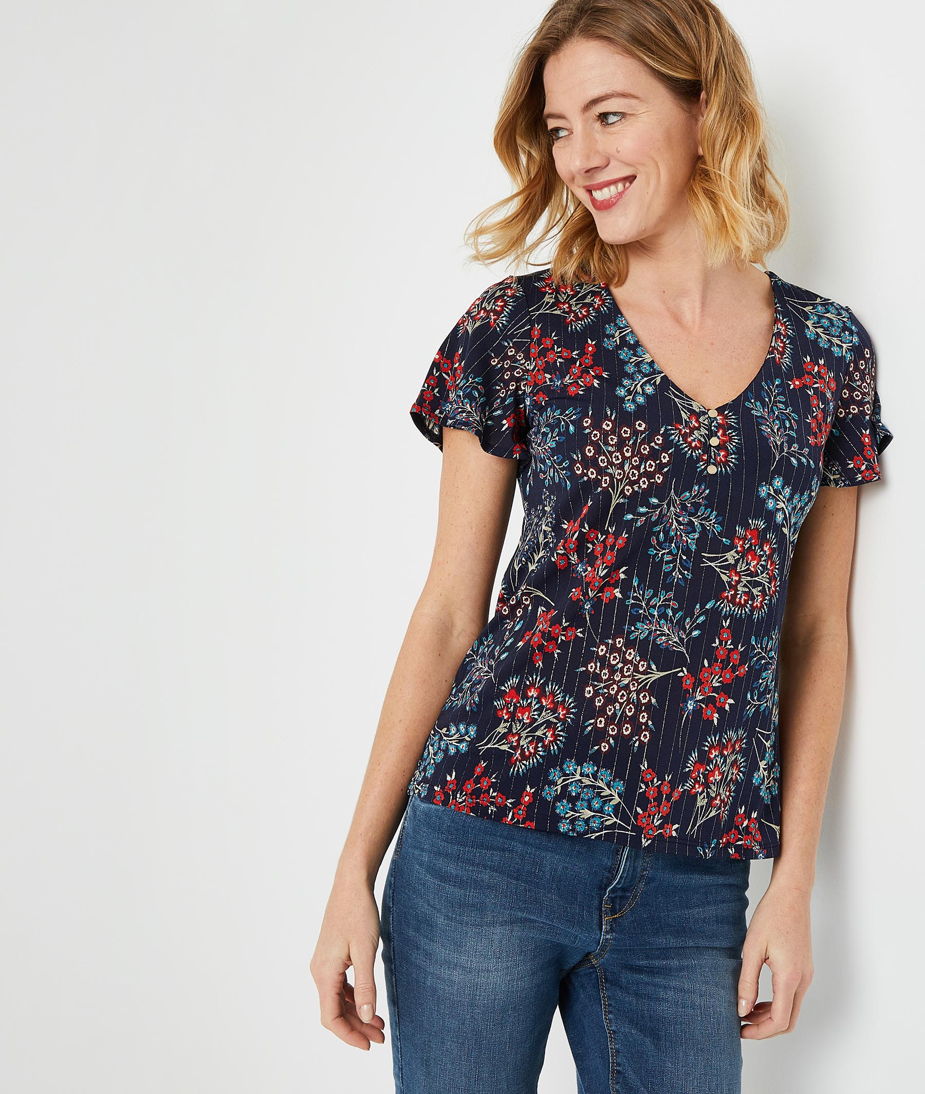 T-shirt imprimé marine femme MARINE