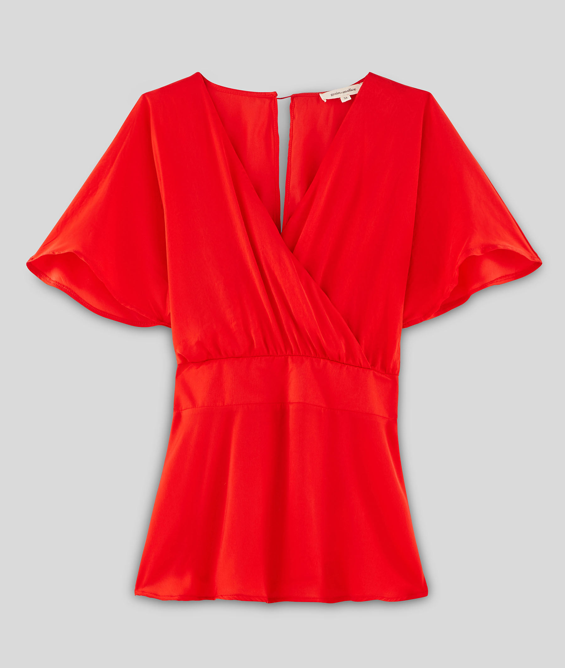 Blouse rouge décolleté dos femme ROUGE