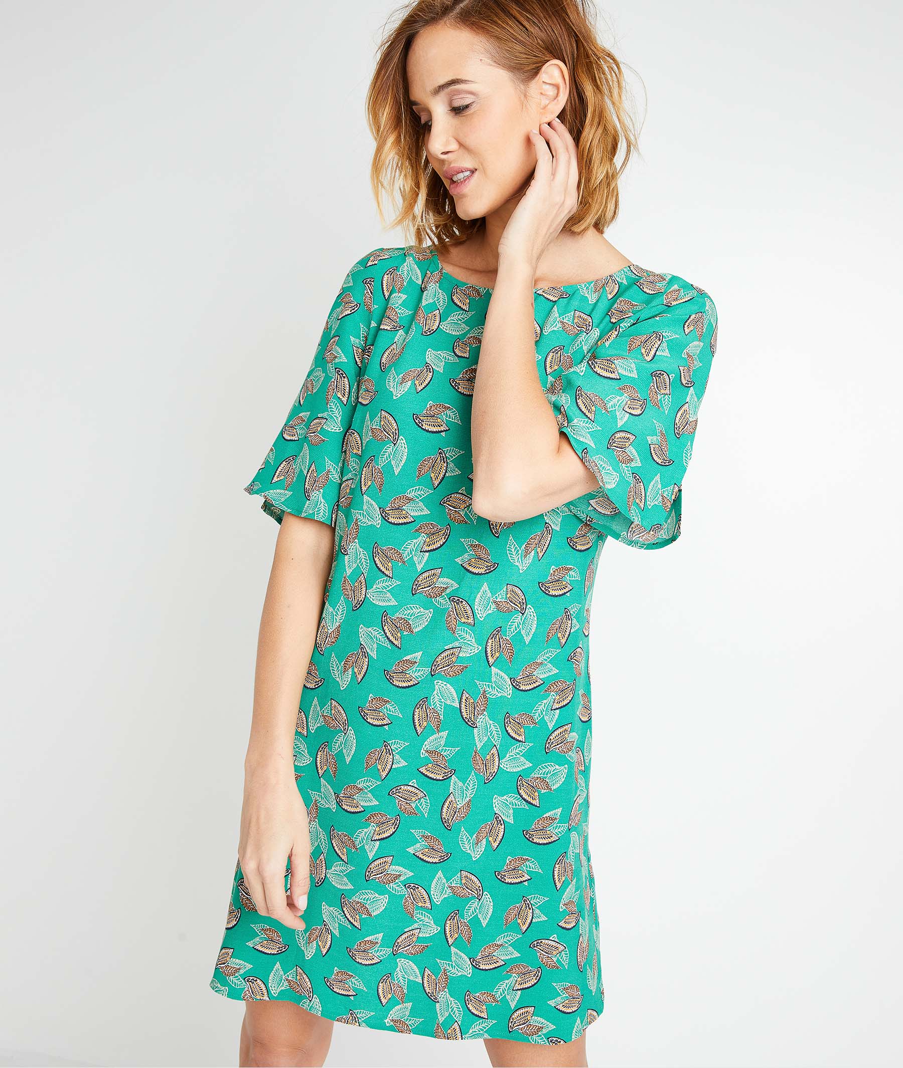 Robe imprimée femme VERT