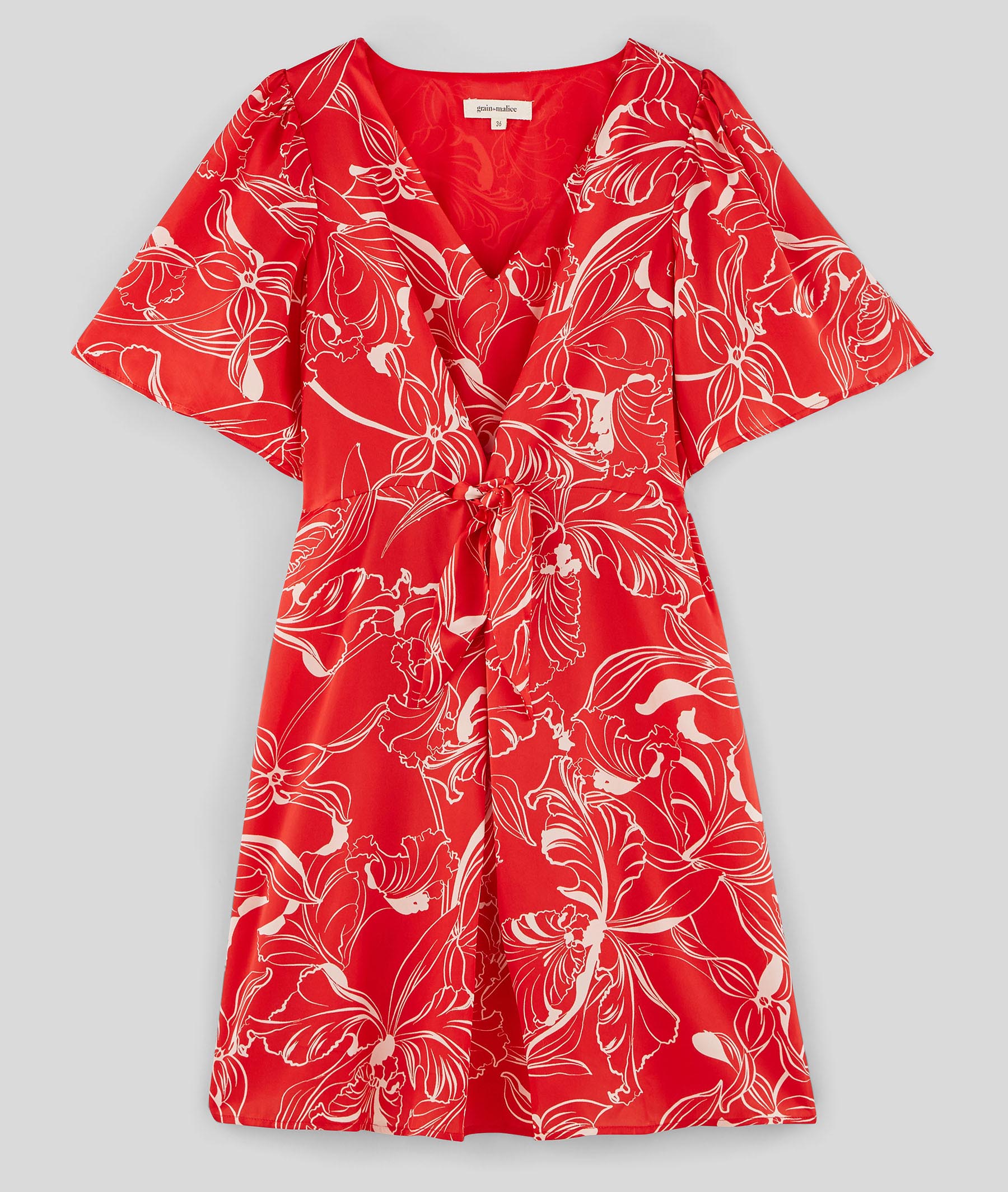 Robe imprimée fluide femme ROUGE