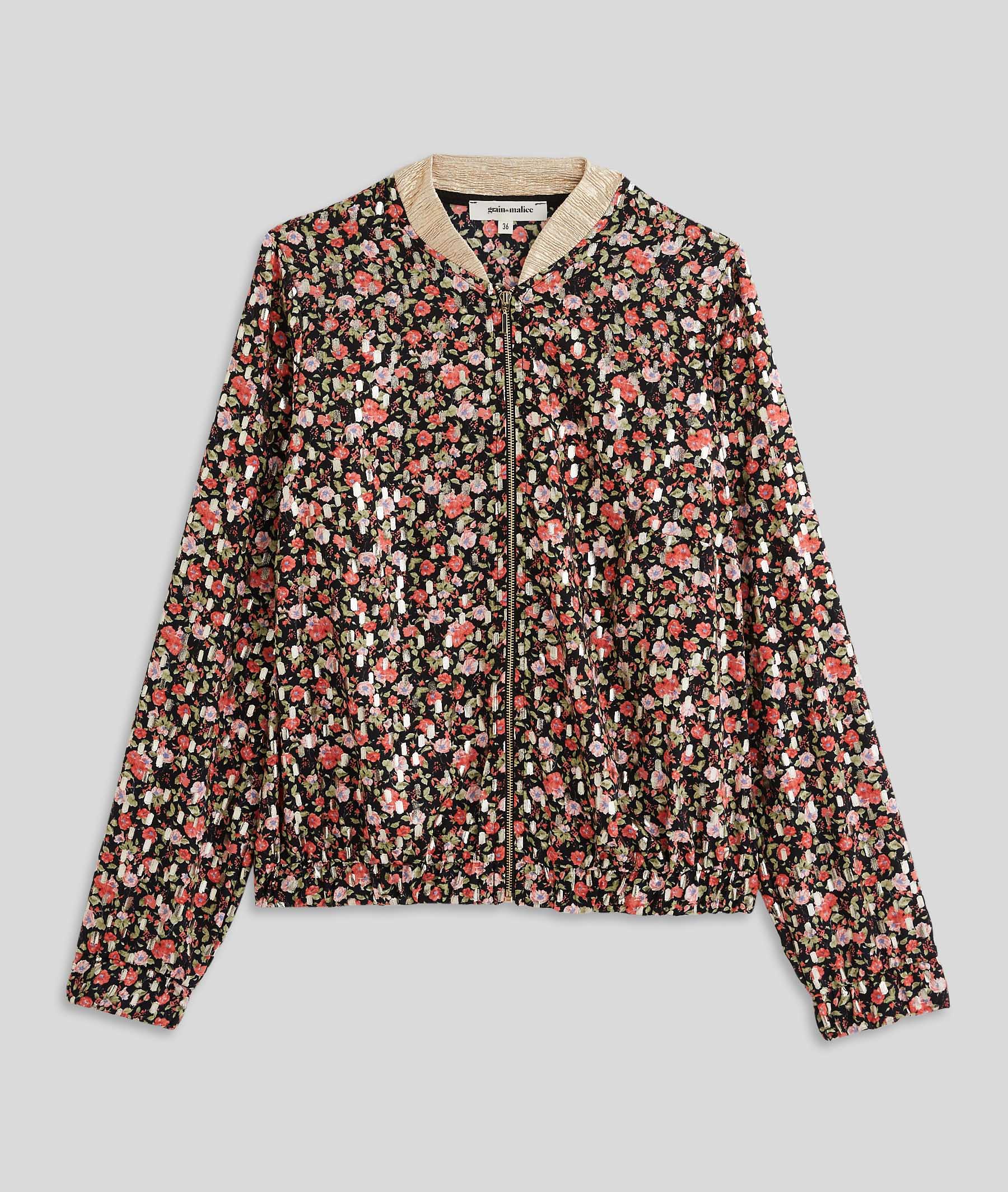 Bomber imprimé fleuri femme MULTICOLORE