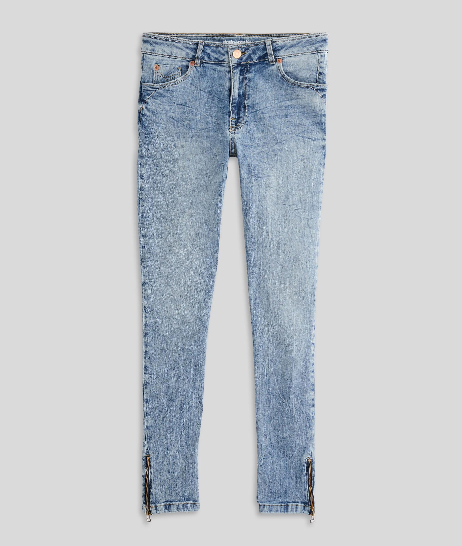Jean slim zippé femme BLEACHED
