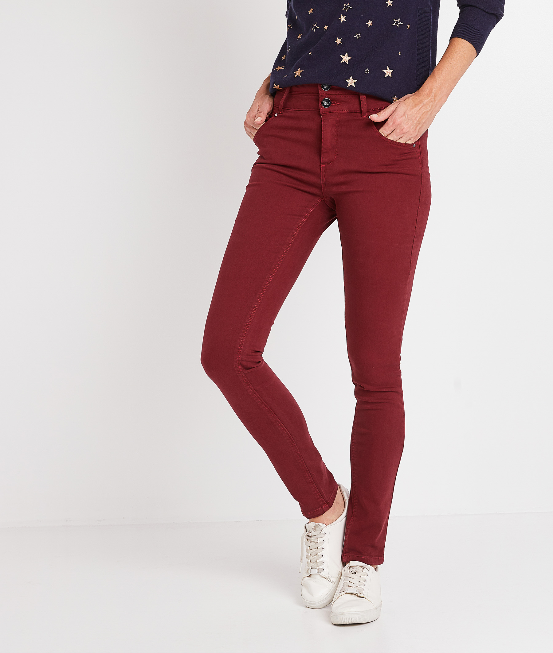 Jean slim taille haute de couleur femme HERMES