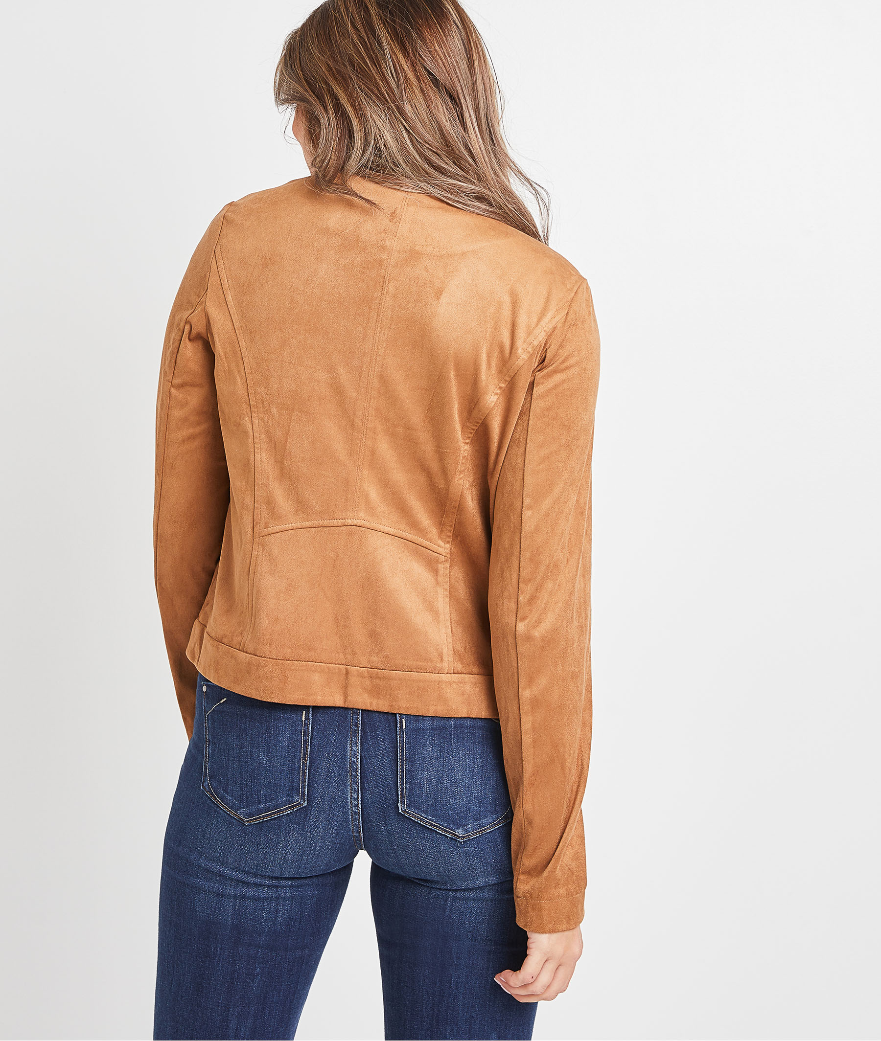 Veste en suédine camel femme CAMEL - Grain de Malice