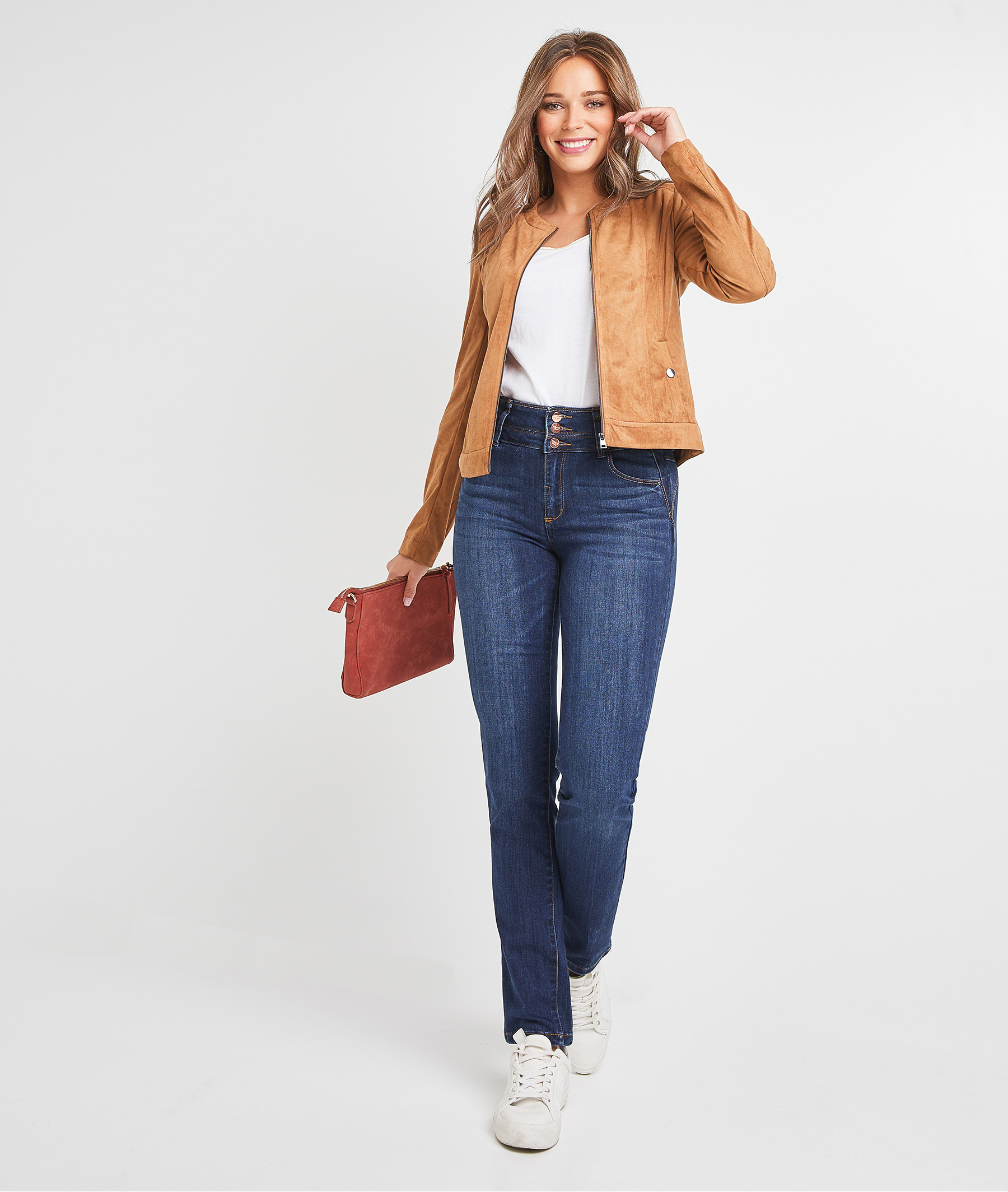 perfecto suedine camel femme