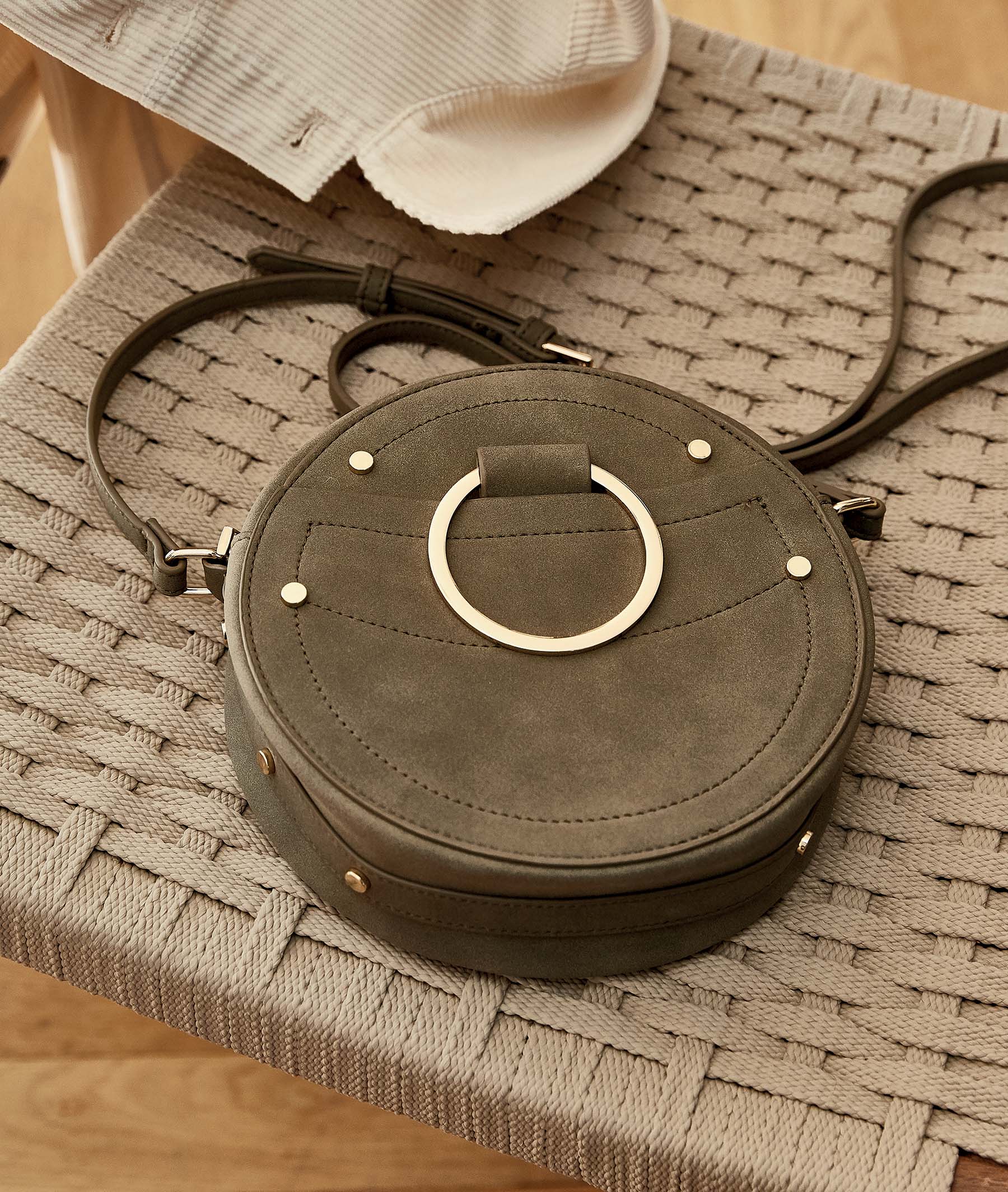 Petit sac rond kaki femme KAKI