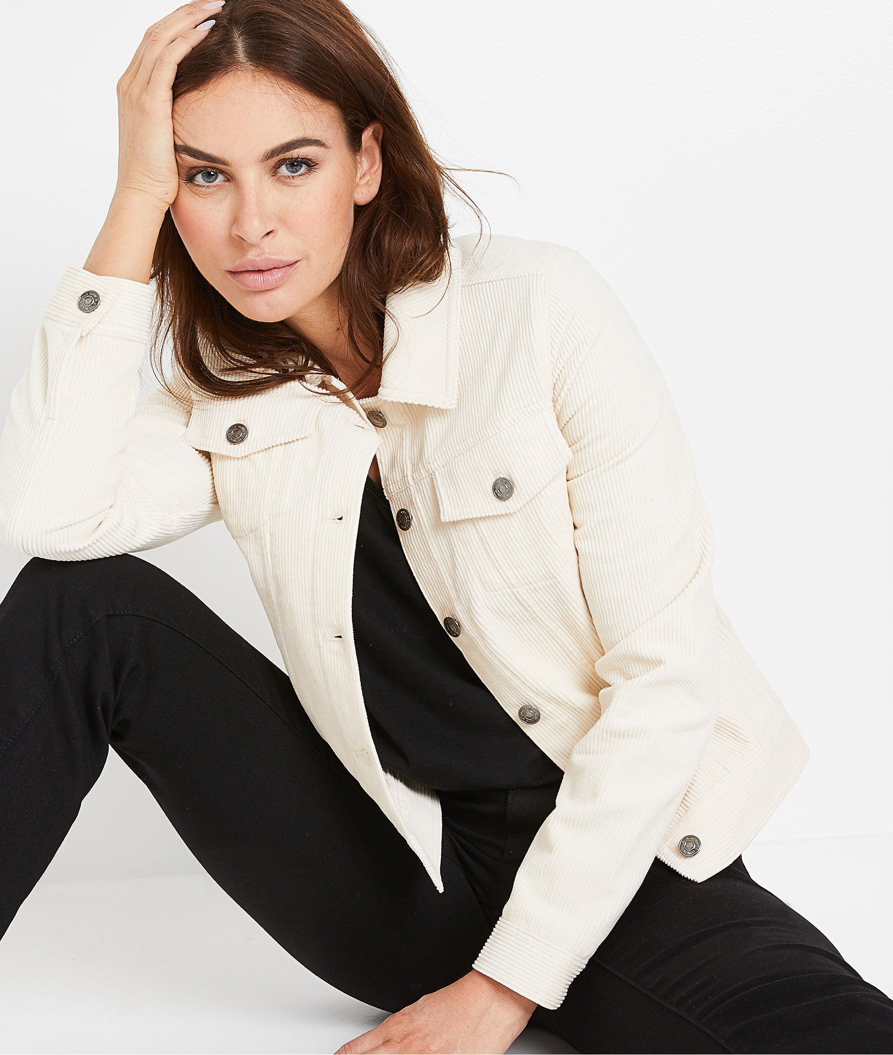 Blouson en velours femme ECRU